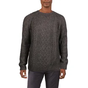 Pull col rond en maille cablee chiné pour homme