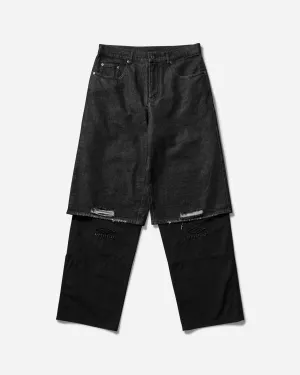 Men'S Hybrid Cargo Pants Washed Black Anti-Global Elites Coordinating Colors