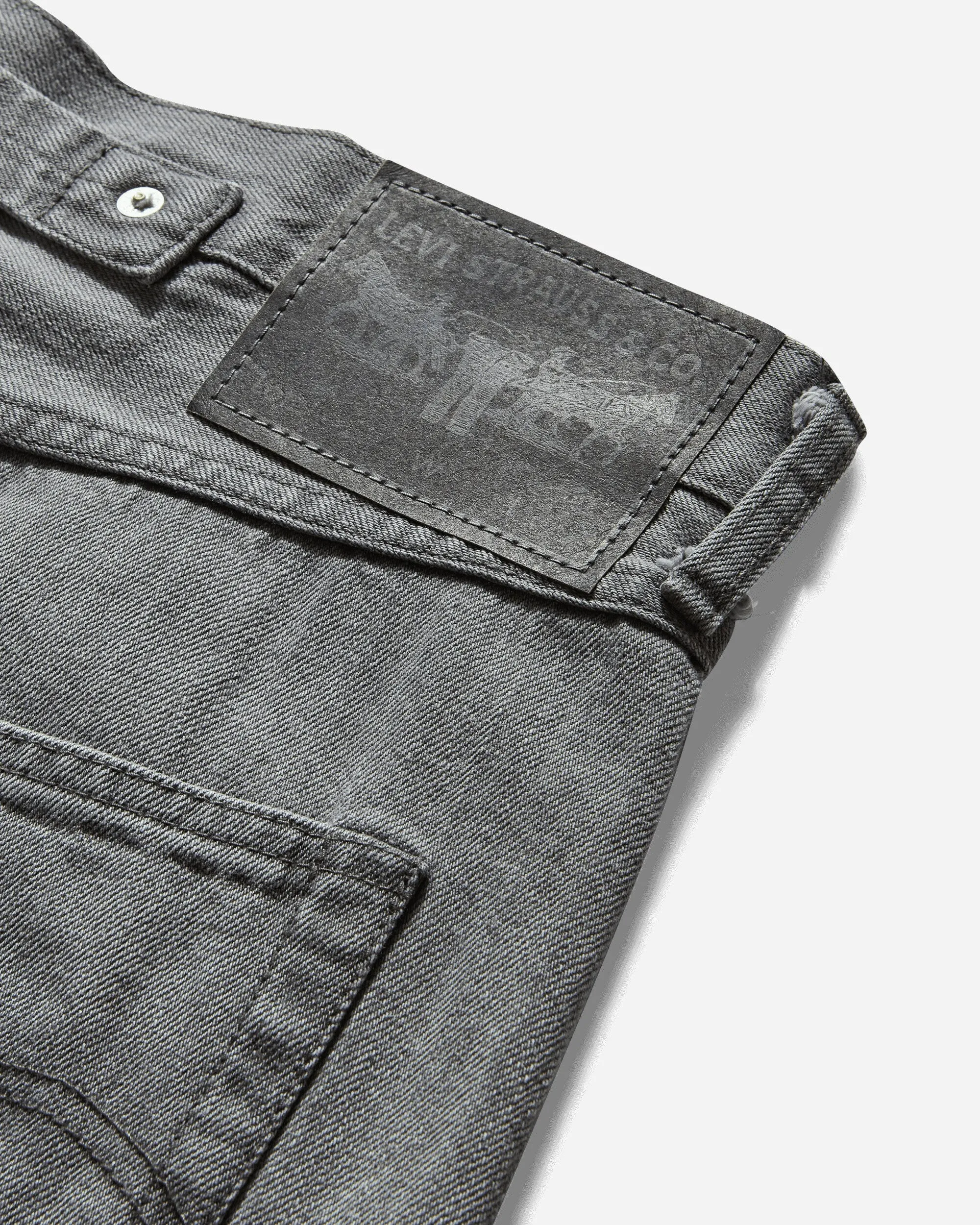 Men'S LeviS Selvedge Denim Pants Grey Heavy Duty Drawstring Pockets