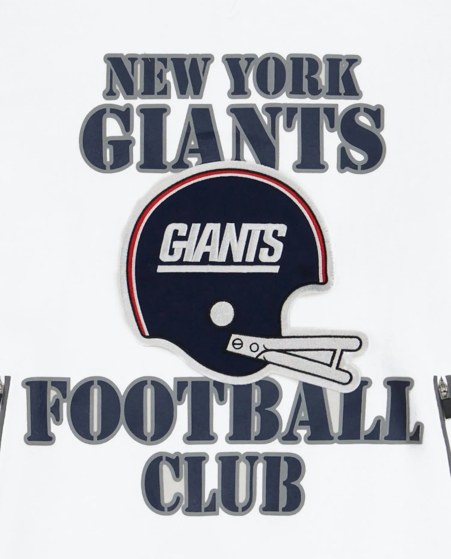 Sweat à capuche pour homme New York Giants avec poches à zip en blanc