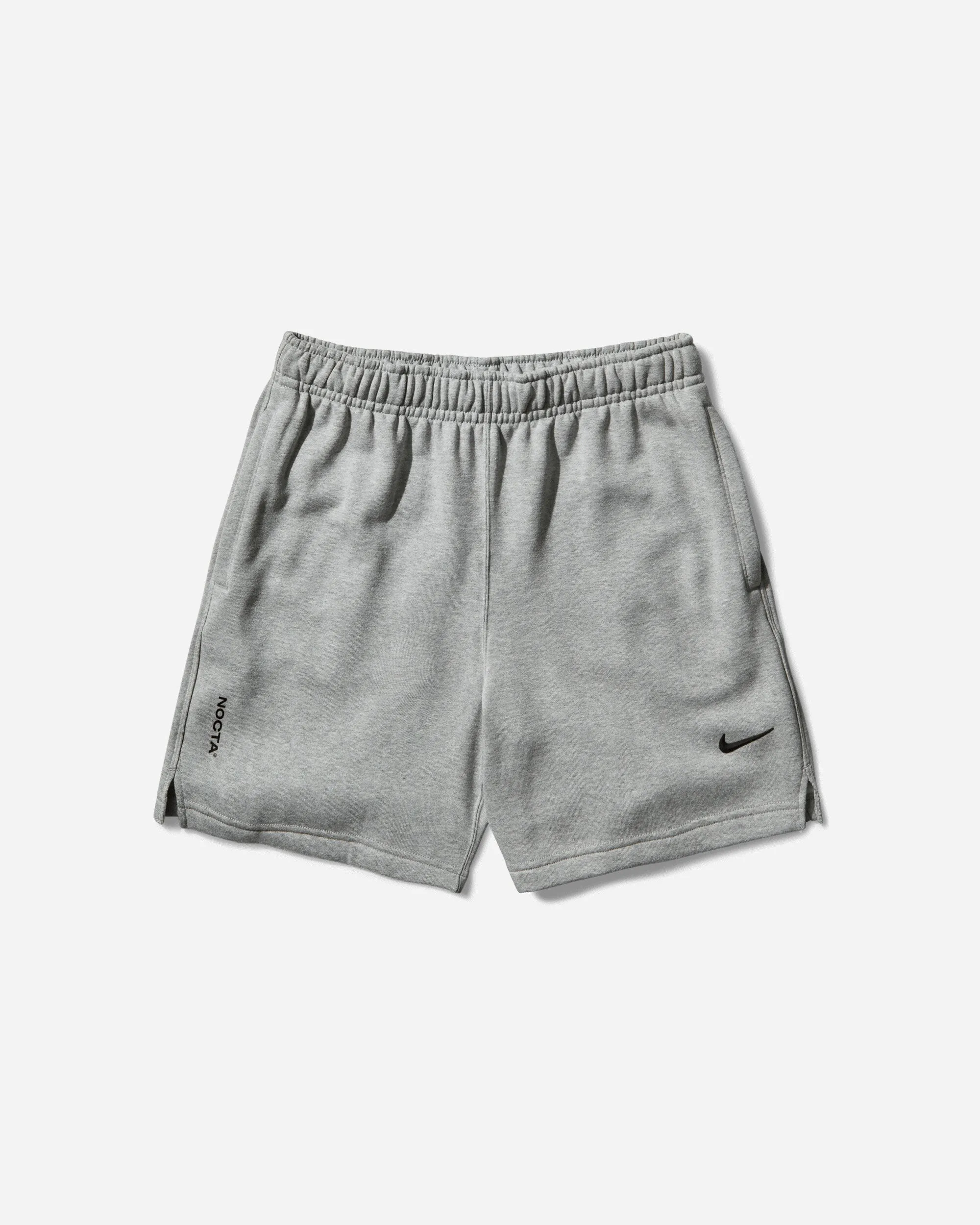 Men'S Nocta Fleece Shorts Dark Grey Heather Elastic Web Binding Front Yoke