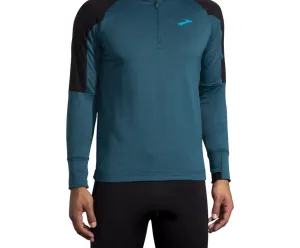 Pull à capuche thermique pour homme avec encolure en V en mélange alpin/noir