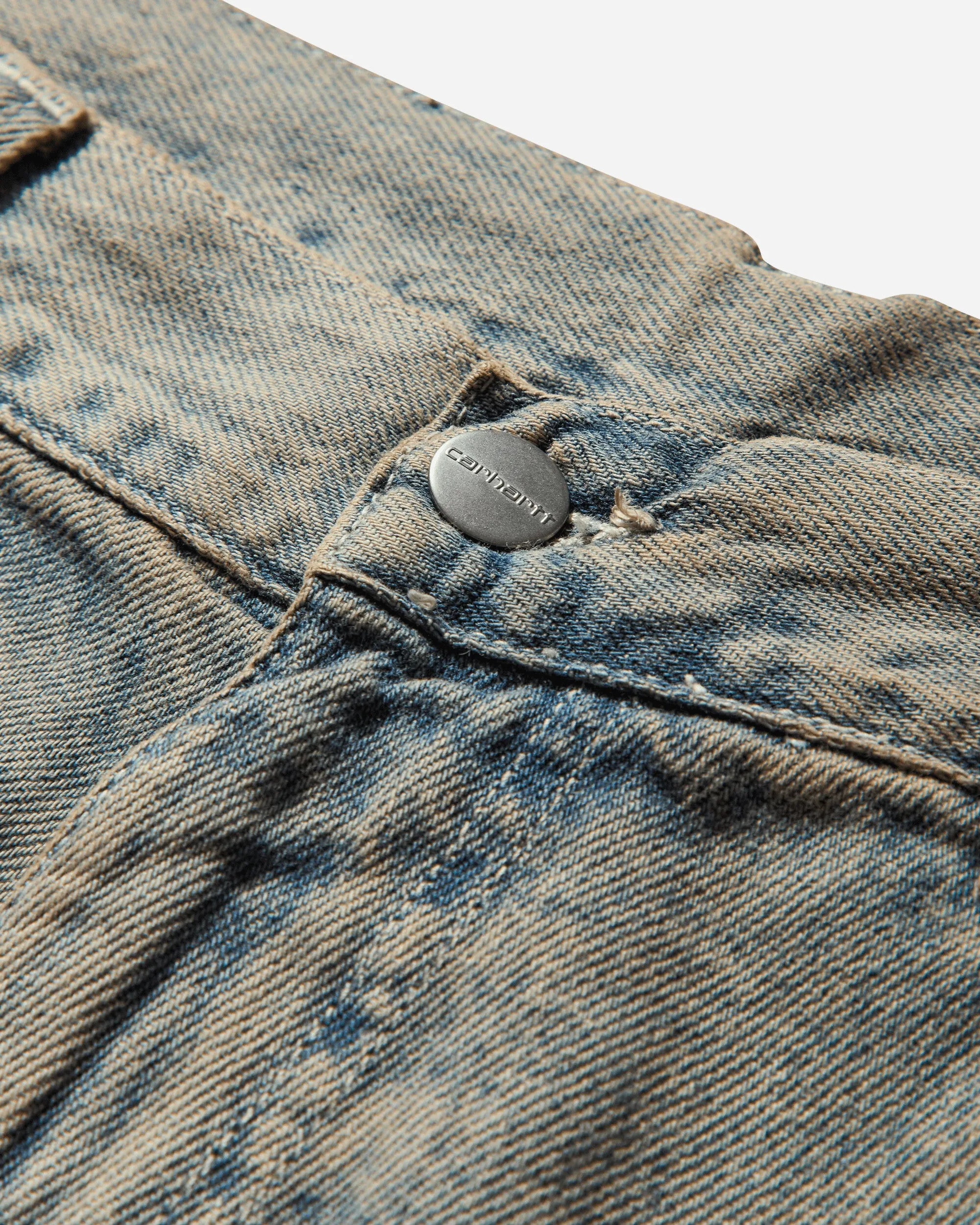 Men'S Og Single Knee Pants Blue / Leather (Garment Dyed) Anti - Wrinkle Fabric