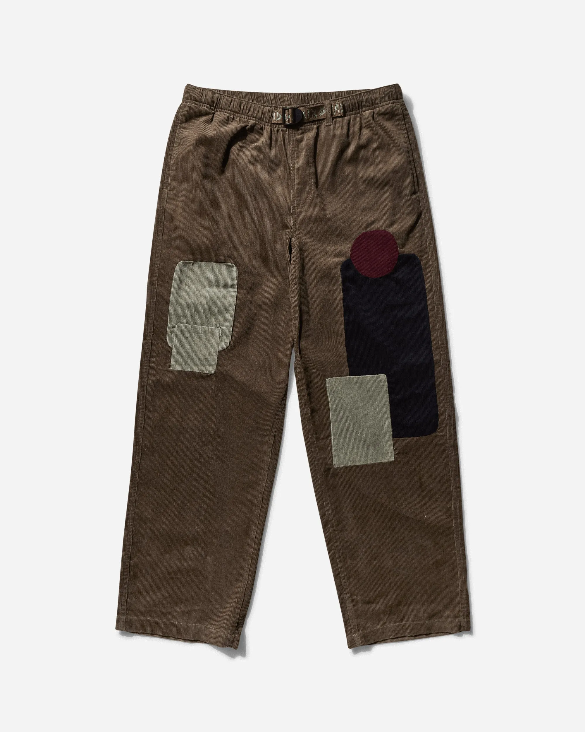 Faux - Leather - Finish Symmetric Waist Men'S Patchwork Cord Climber Pants Asphalt