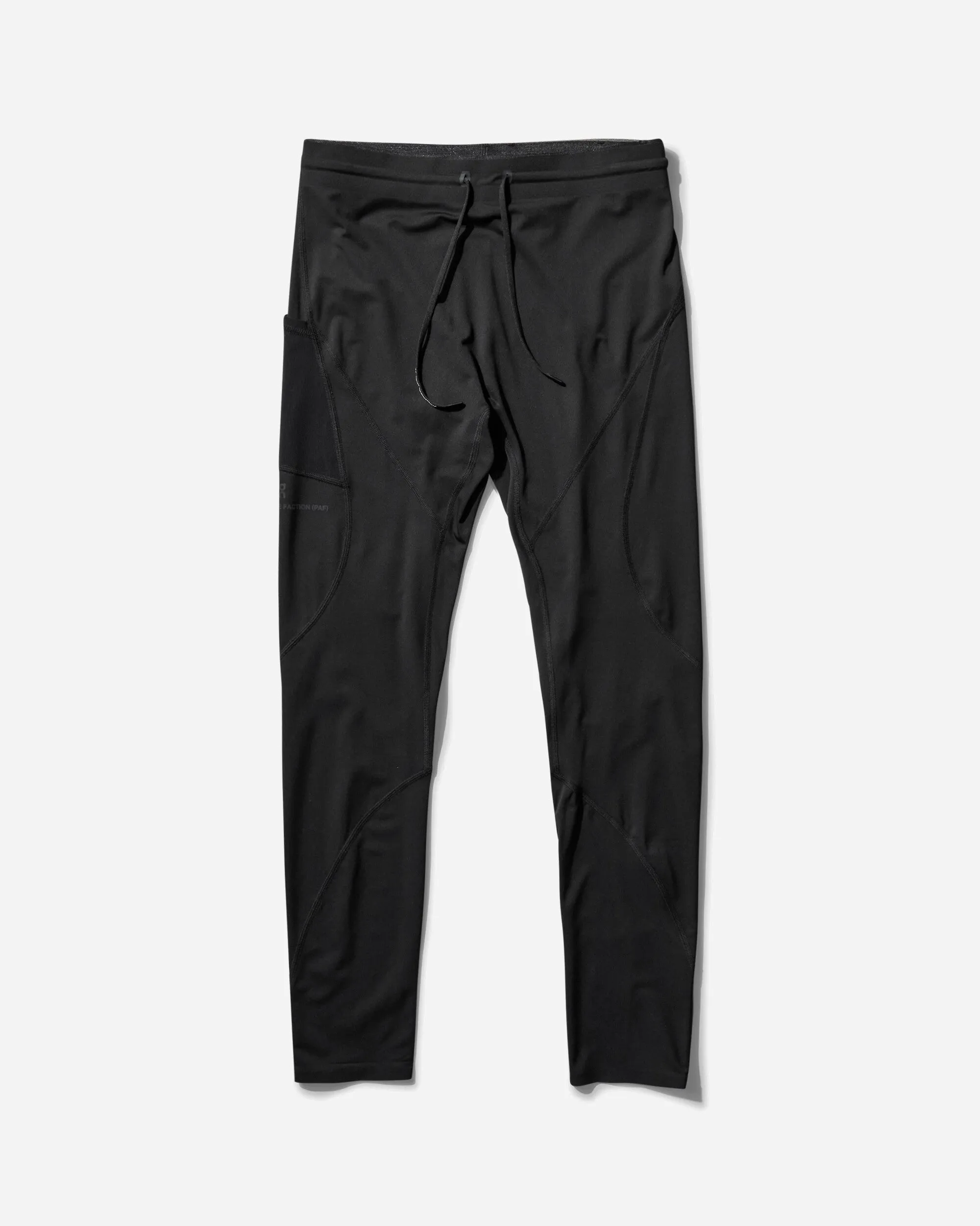 Men'S Post Archive Faction (Paf) Long Tights Black Fabric Belt Wide - Leg Design