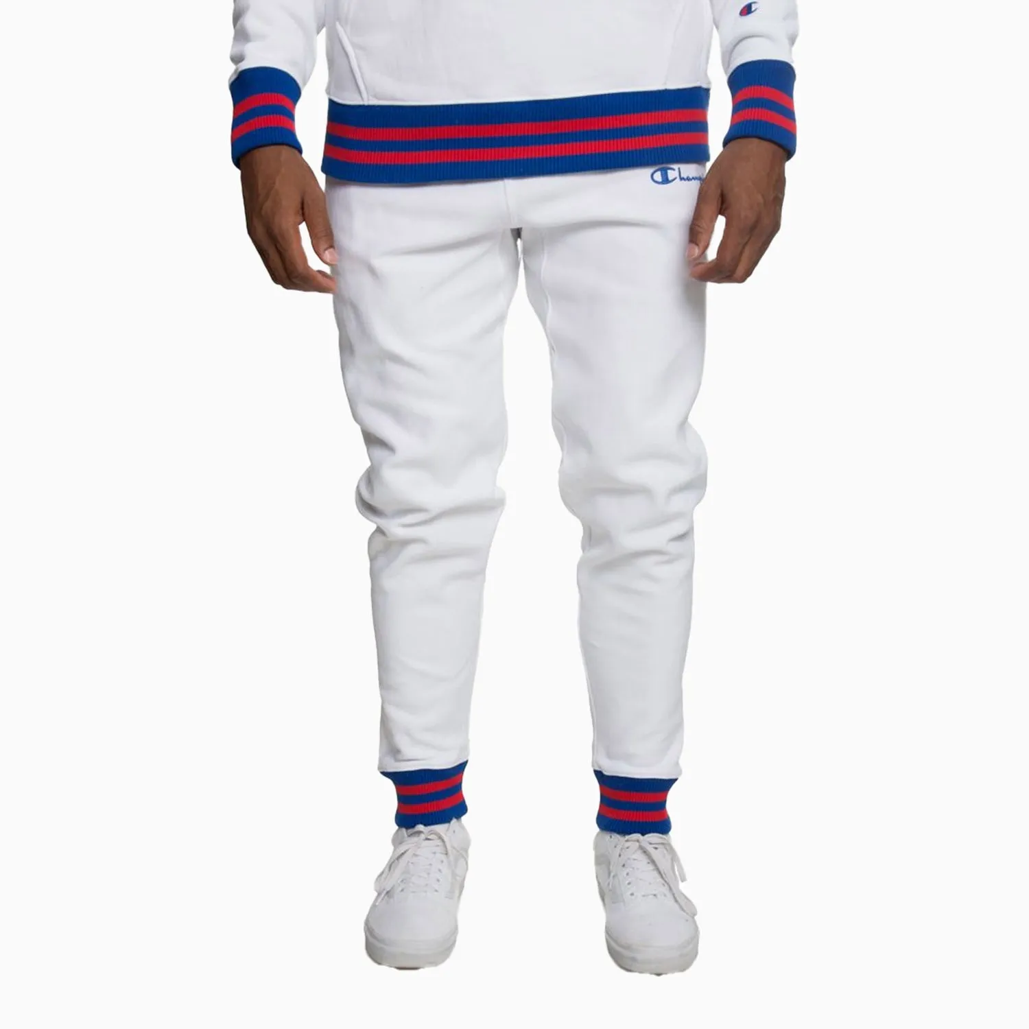 "Clasped Men'S Reverse Weave Yarn Dye Rib Trim Sweat Pant