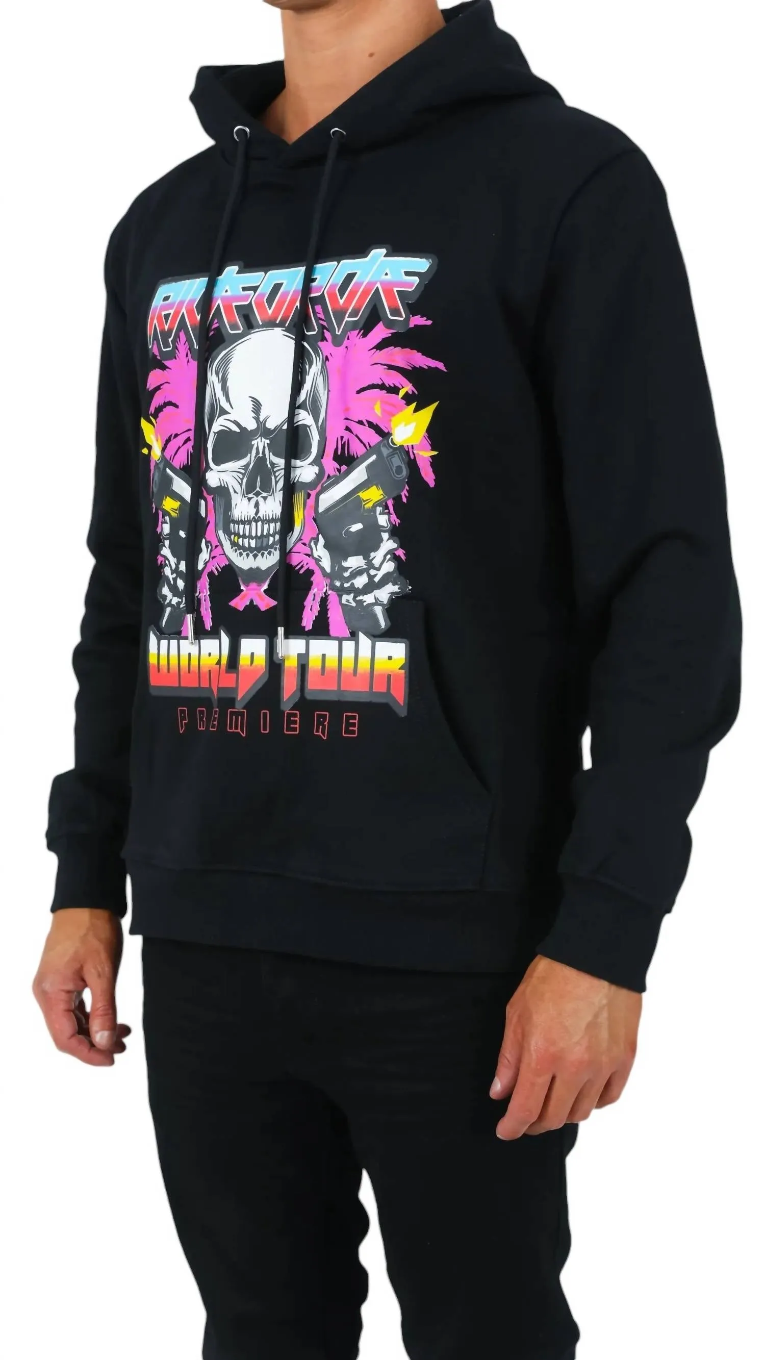 Pull à capuche Ride Or Die Tour pour homme en noir