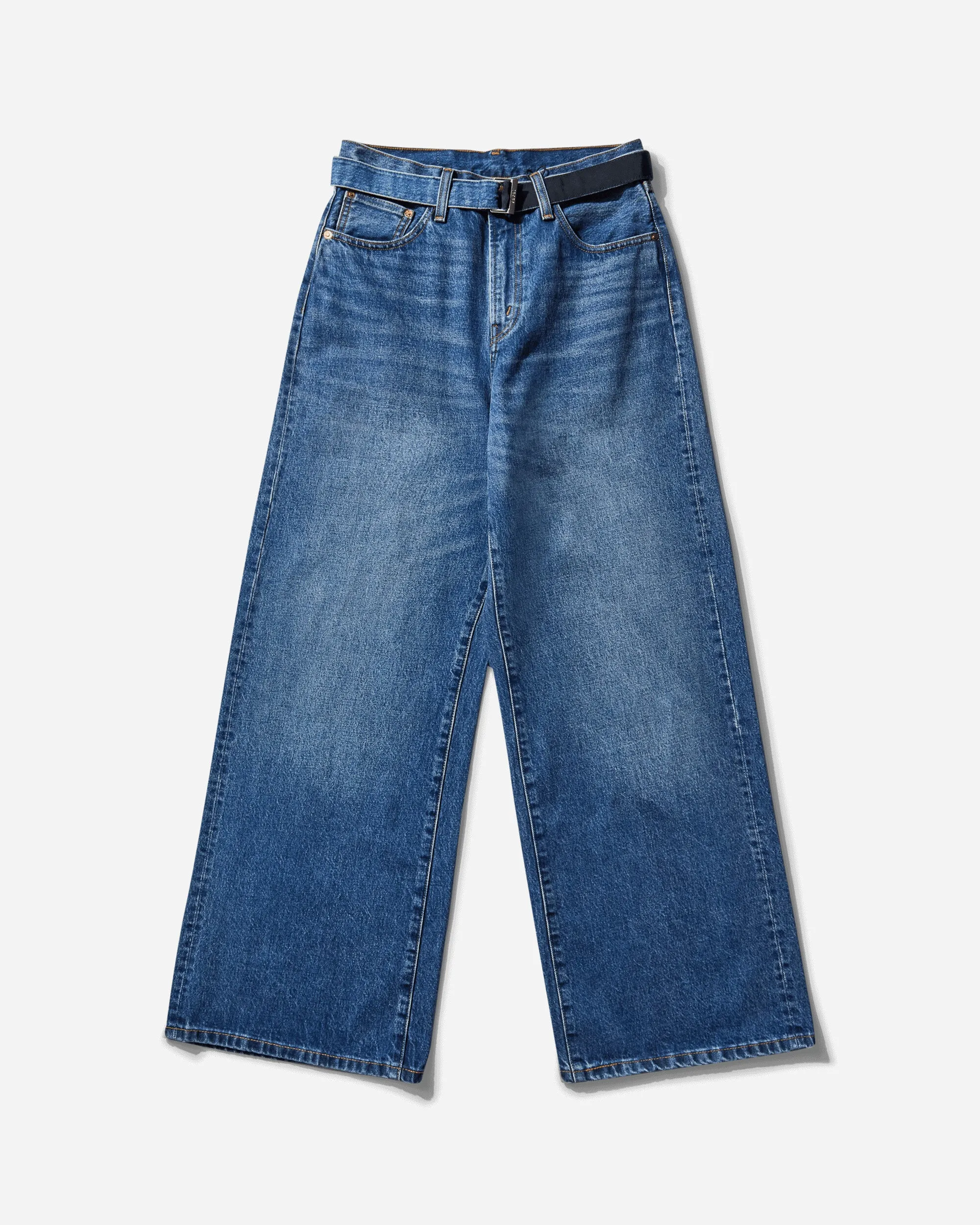 Anti-Warping Men'S Sacai Denim Pants Vintage Blue