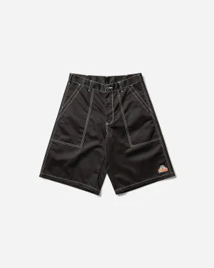 Men'S See No Evil Patch Baker Shorts Black Soft Fabric" Non Stretchable