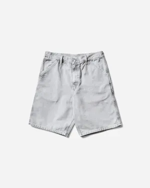 Zipper Teeth Men'S Single Knee Shorts Black (Chalk Wash)