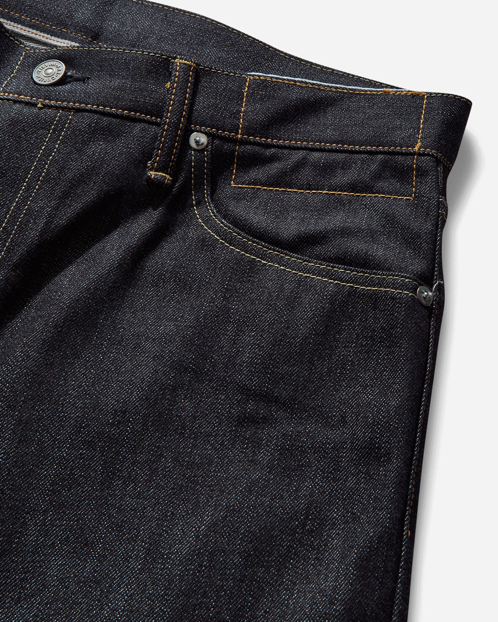 Men'S Social Sculpture 05 Unwashed Jeans Indigo Denim - Finish Silk Blend Fabric