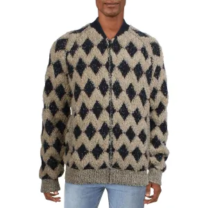 Pull en laine texturé à fermeture éclair pour homme