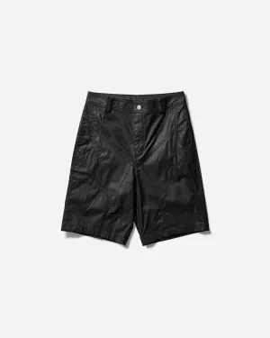 Men'S Travis Scott Waxed Shorts Black Embroider Shape