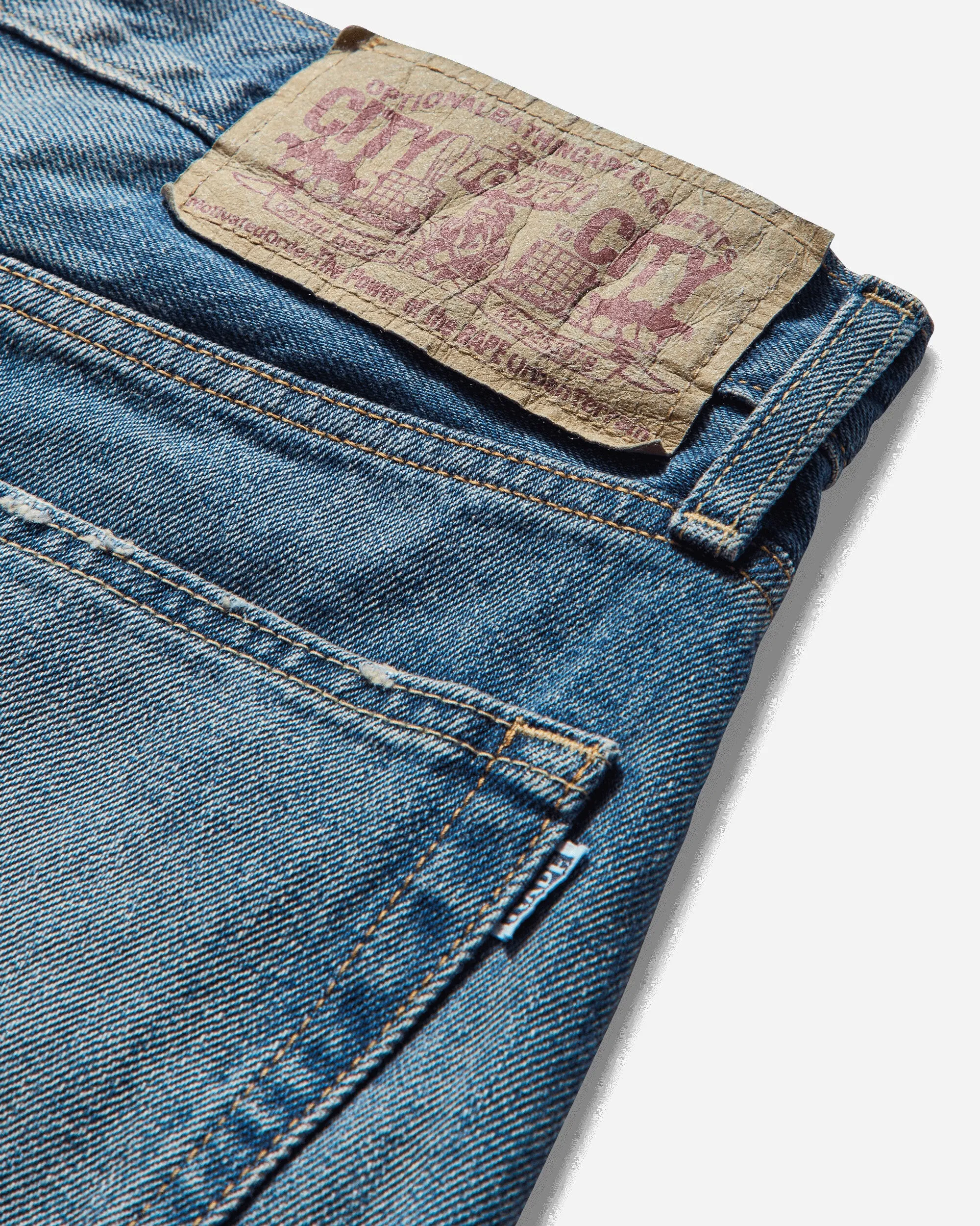 Men'S Twin Sta Denim Shorts Light Indigo Luxury Look Comfort - approved