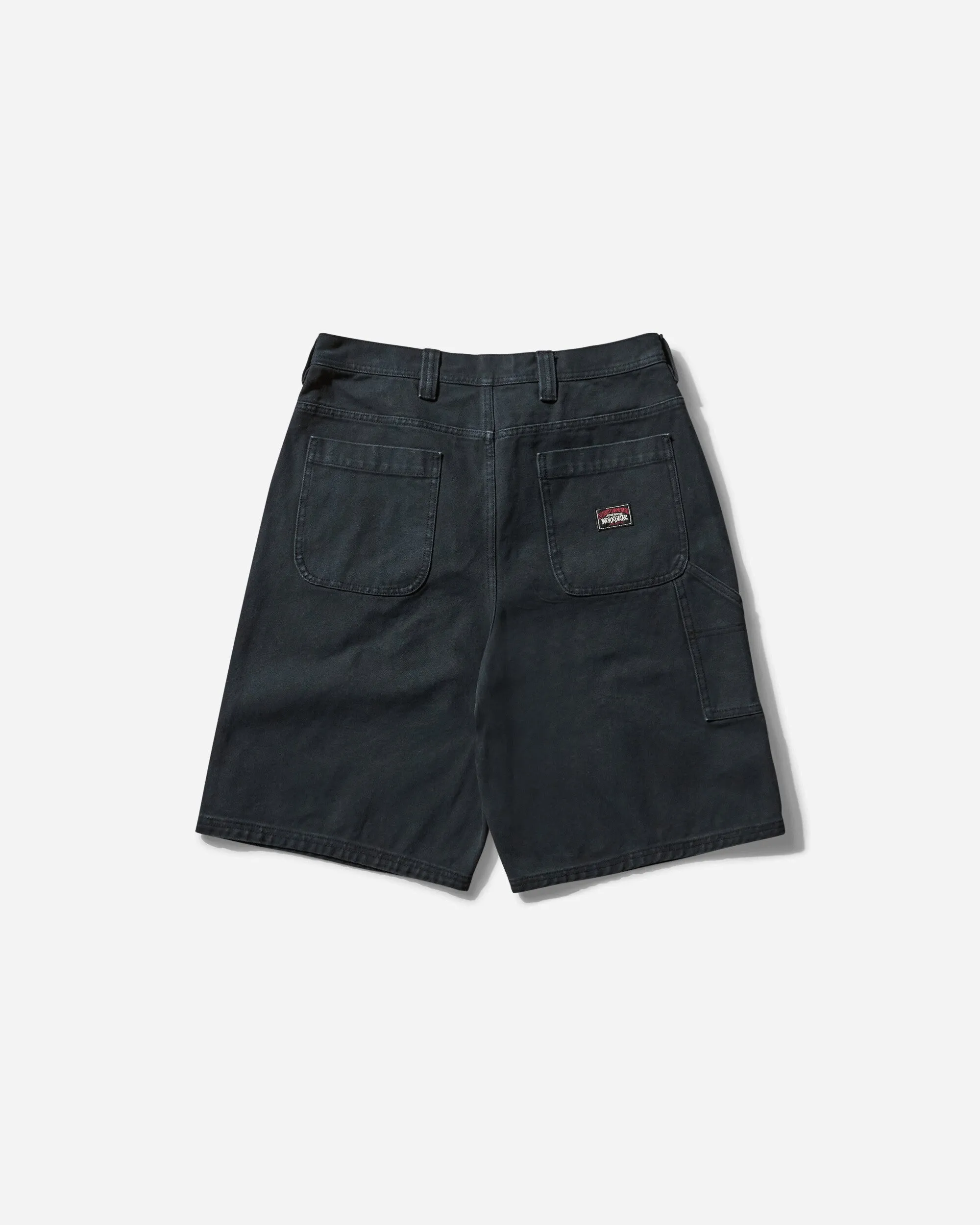 Men'S Washed Canvas Work Short Black Comfort Chance Reversed