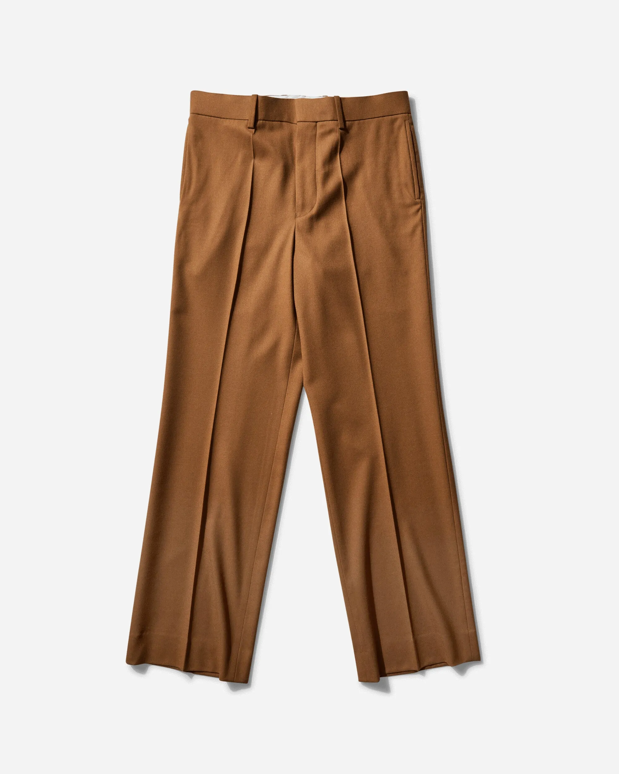 Men'S Wool Tailored Pants Camel Comfortable Organization Concept
