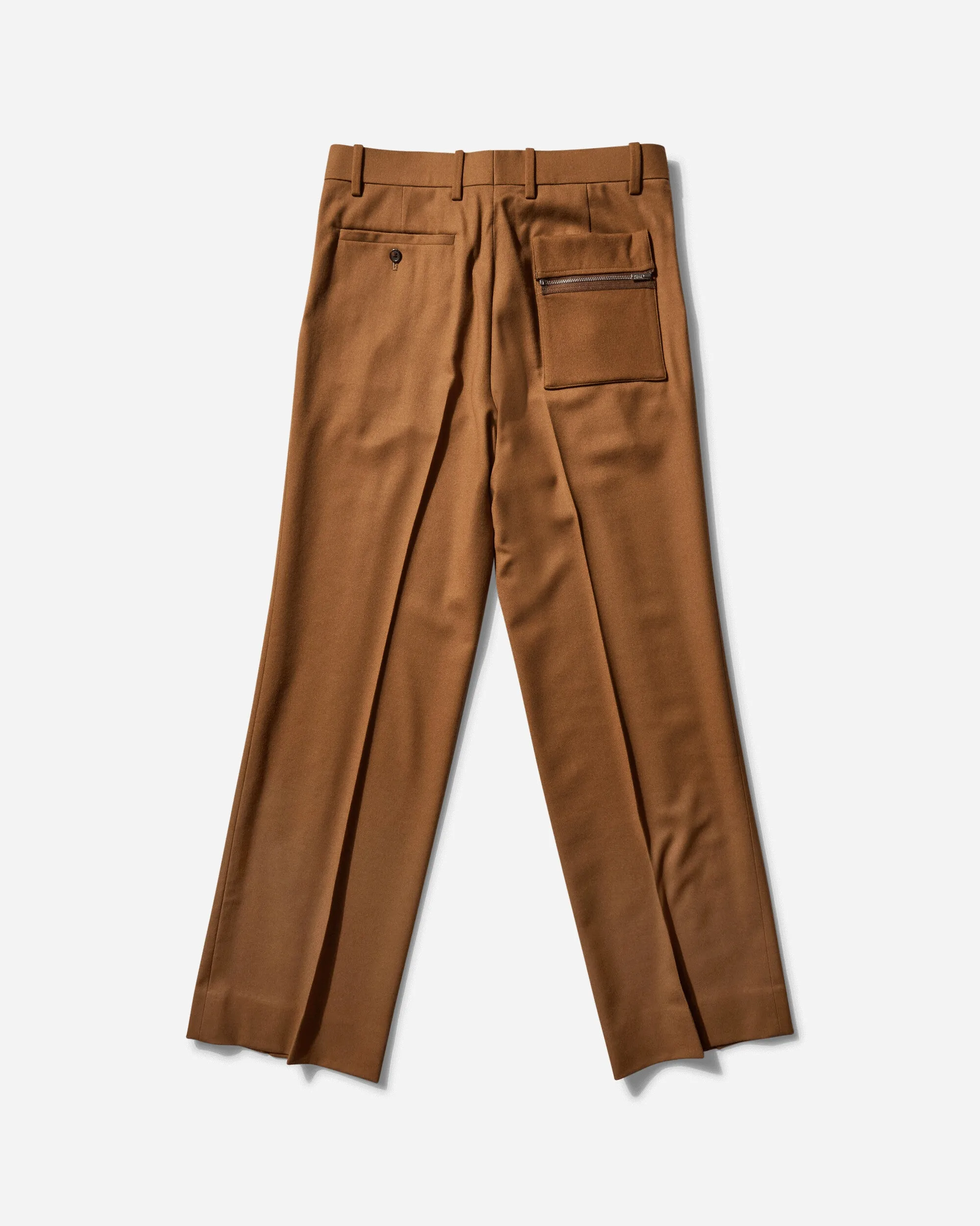 Men'S Wool Tailored Pants Camel Beaded Design
