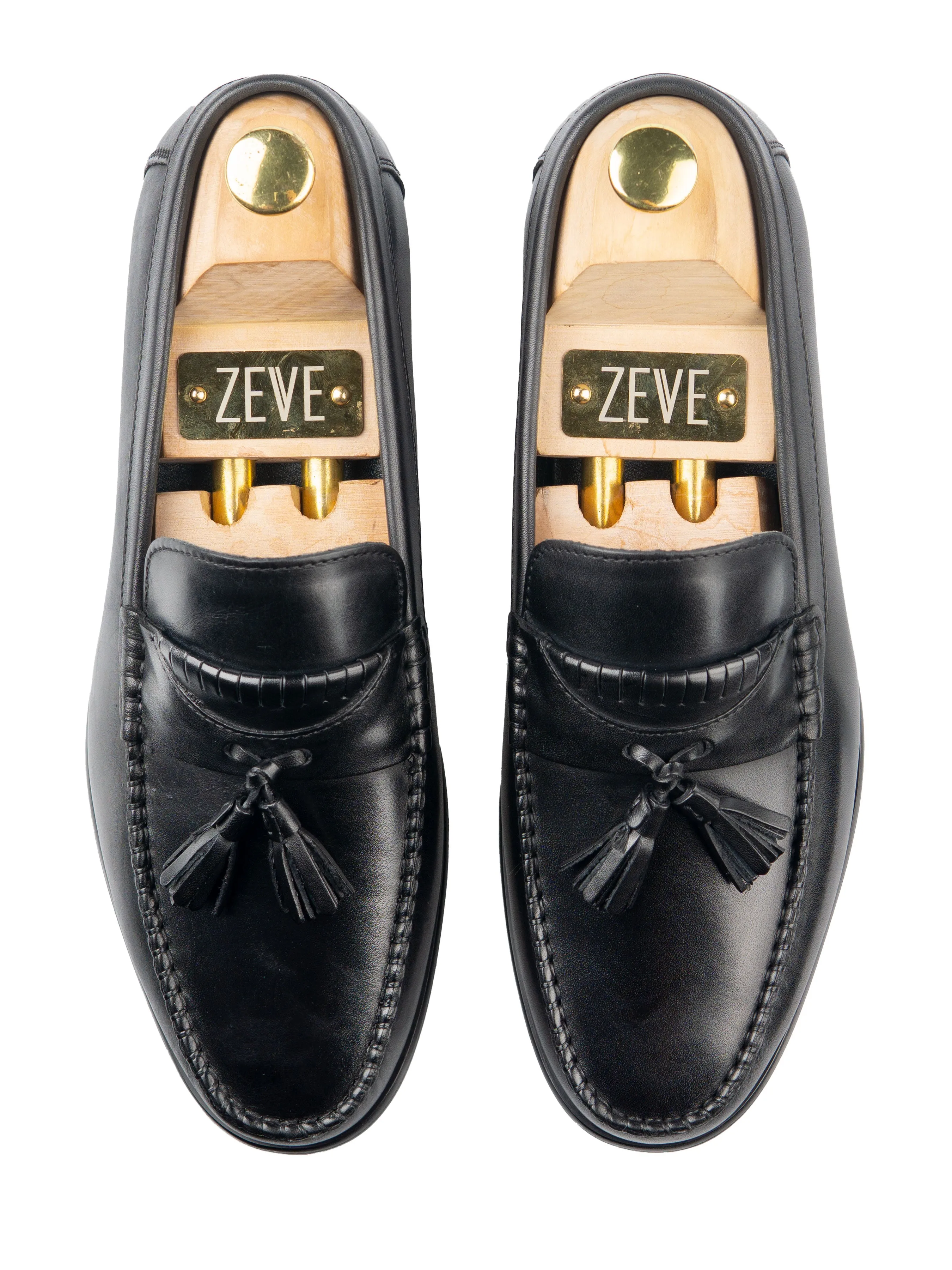 Comfortable Anti-Slip Ribbing Tassel Moccasin Loafer - Solid Black