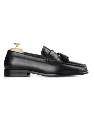 Tassel Moccasin Loafer - Solid Black Anti-Slip Treatment