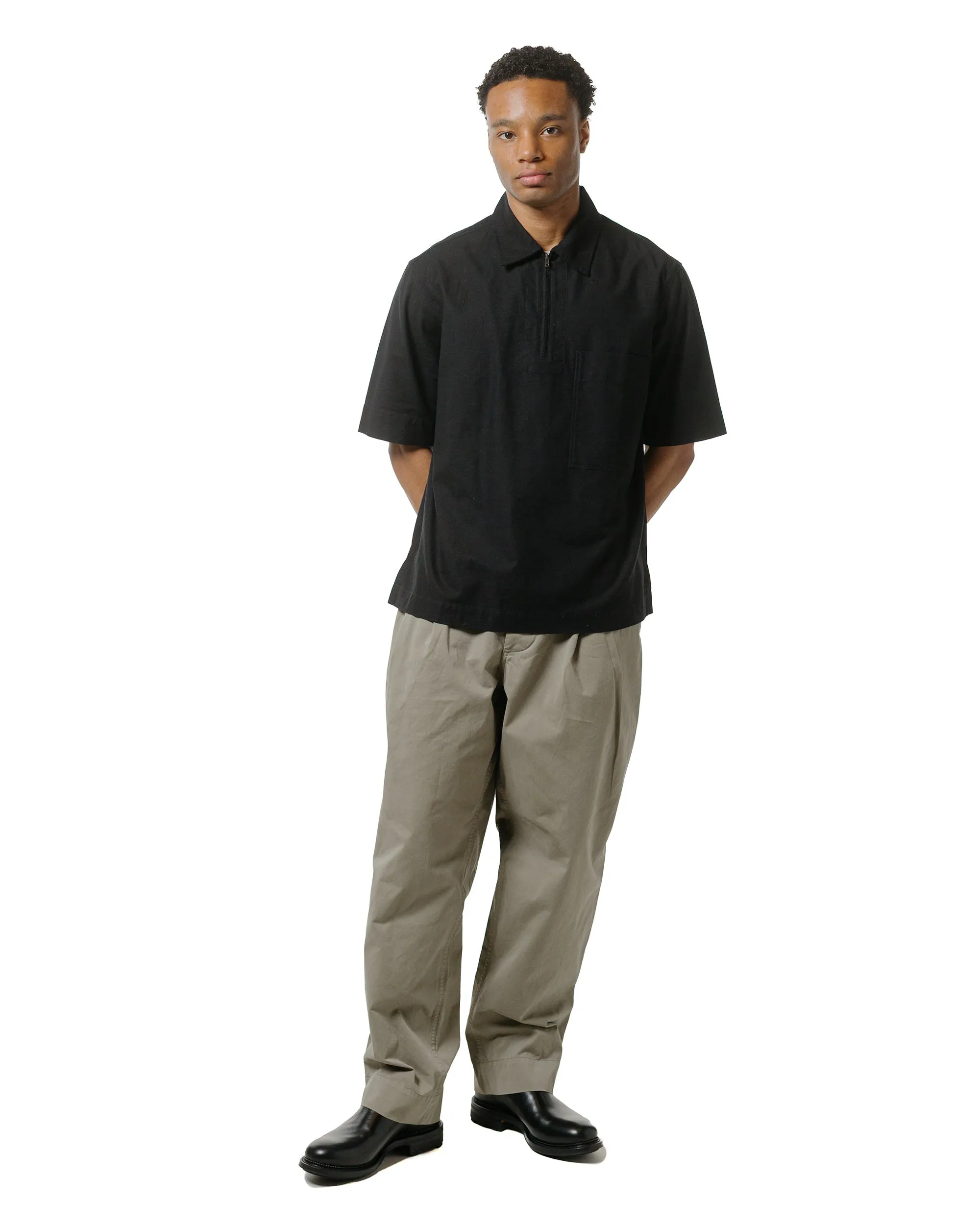 Mhl Stitch Pleat Trouser Tough Cotton Twill Eucalyptus Execution