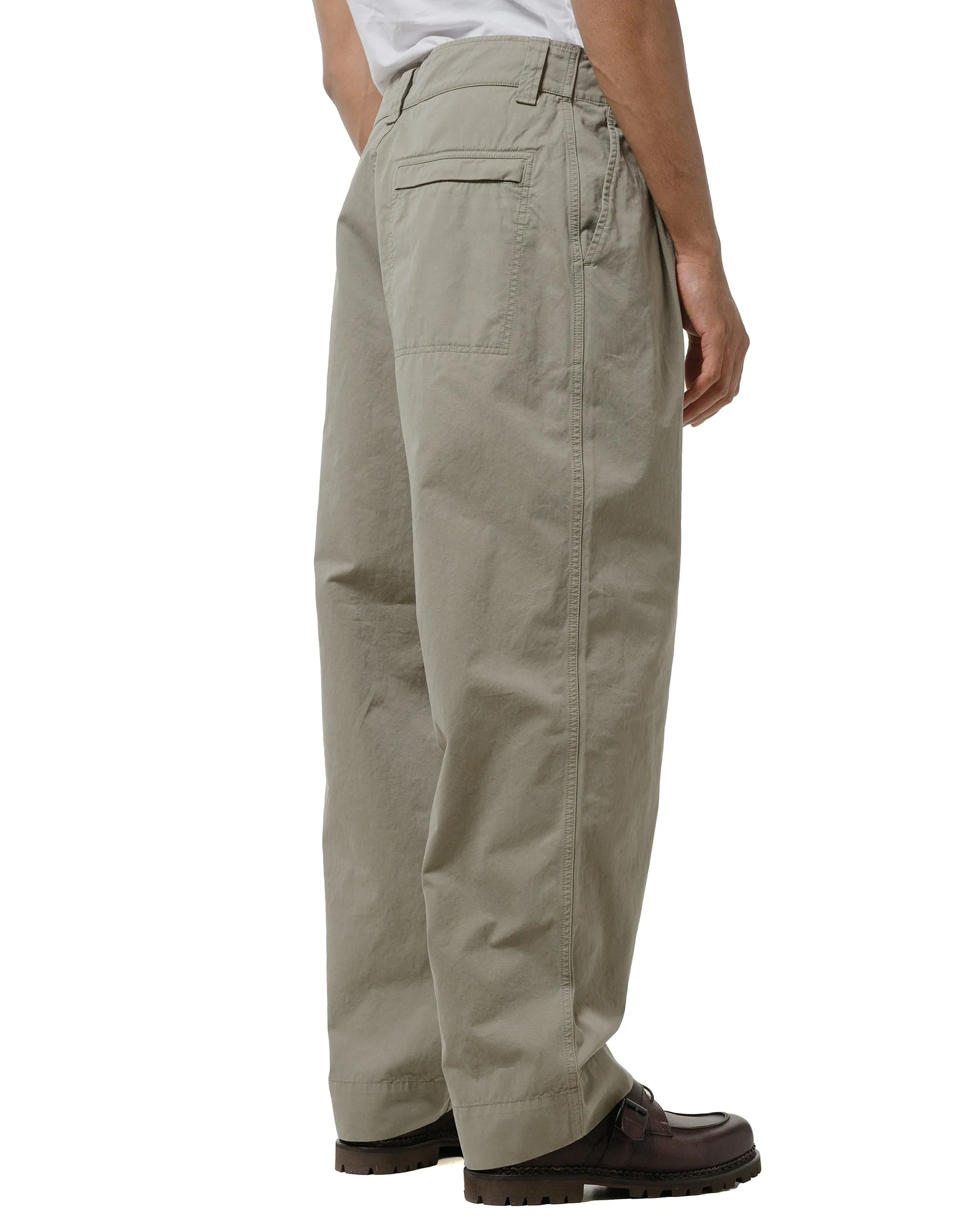 Mhl Stitch Pleat Trouser Tough Cotton Twill Eucalyptus Wish Comfortable Theme Park