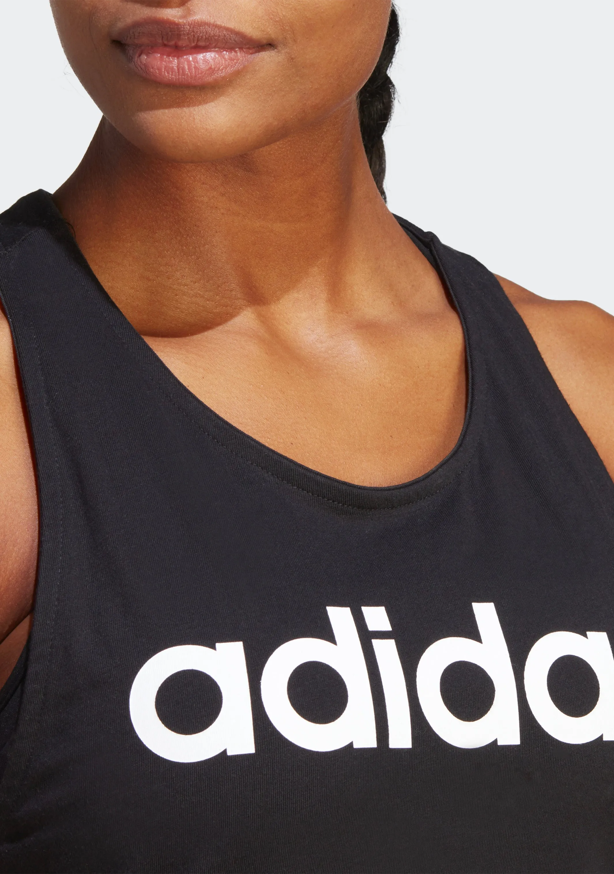 Adidas WomenS Essentials Loose Logo Tank Top Stretch Faux Suede