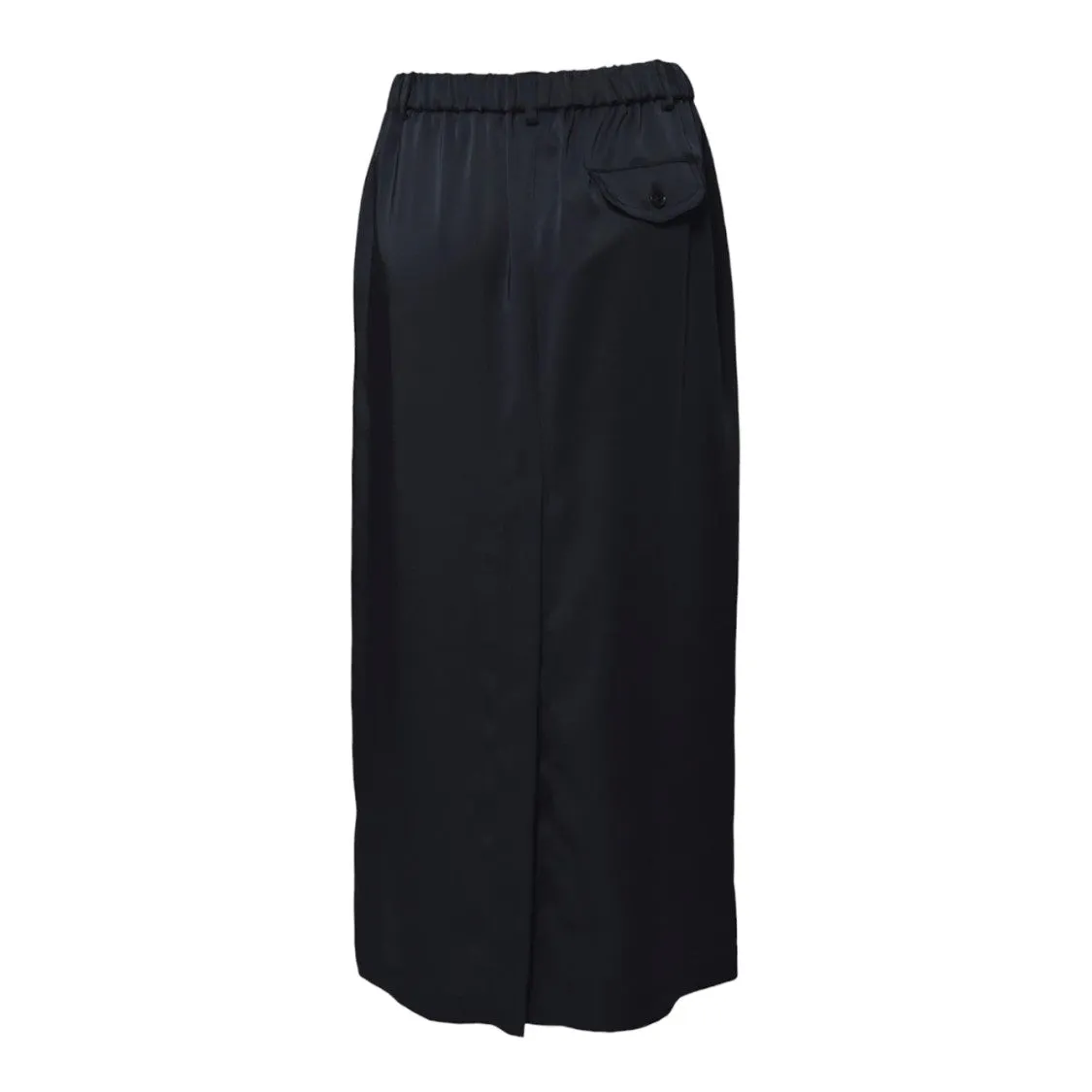 Jupe mi-longue en satin bleu