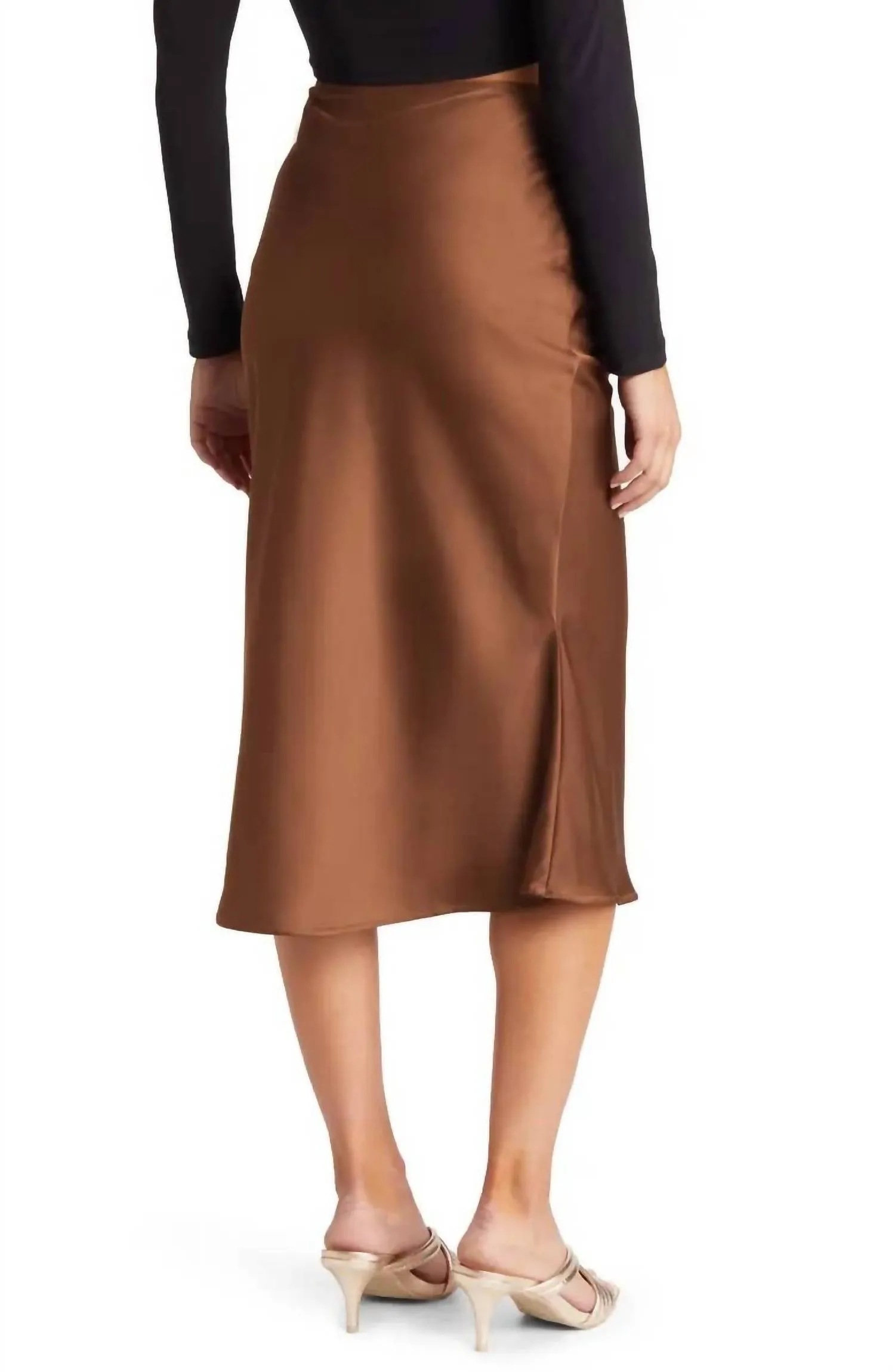Jupe-culotte mi-longue en marron