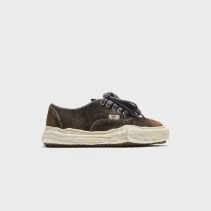 Adjustable Volume Looking Forward Mihara Yasuhiro Baker Original Sole Washed Denim Low-Top Sneaker - Black