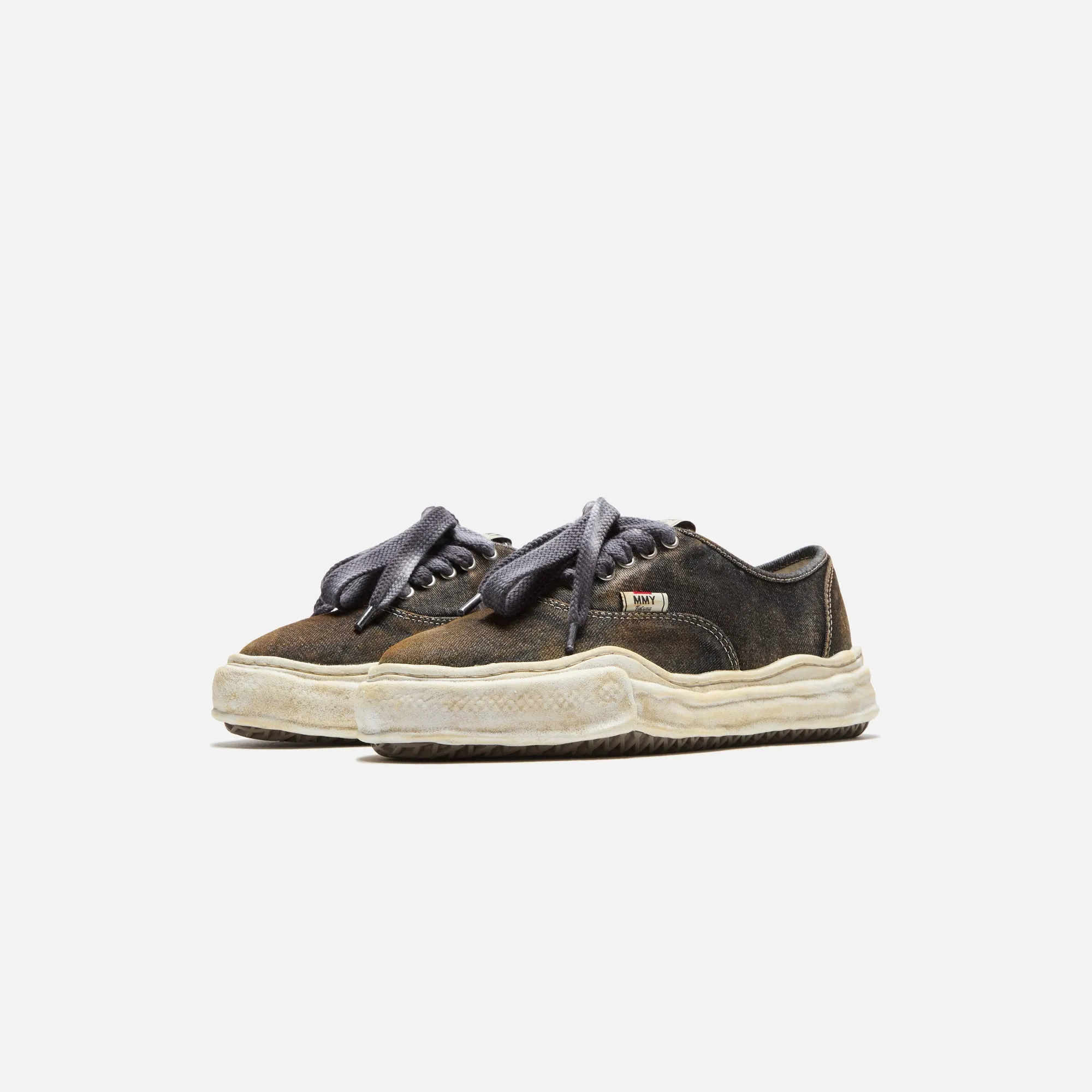 Mihara Yasuhiro Baker Original Sole Washed Denim Low-Top Sneaker - Black "Supportive Design Stretchable Collar