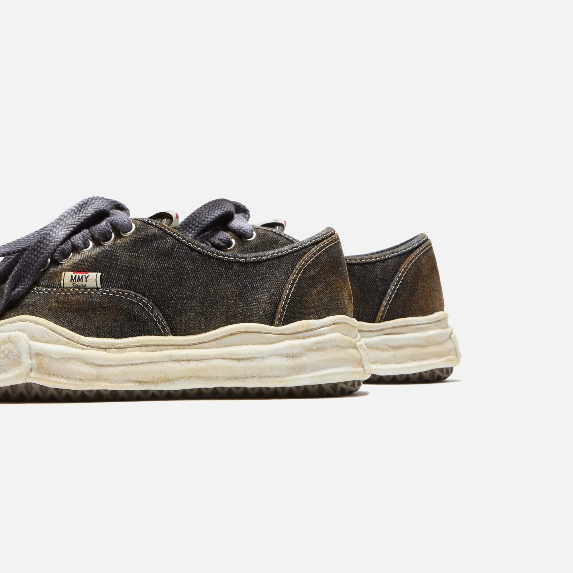 President's Day Sale Mihara Yasuhiro Baker Original Sole Washed Denim Low-Top Sneaker - Black