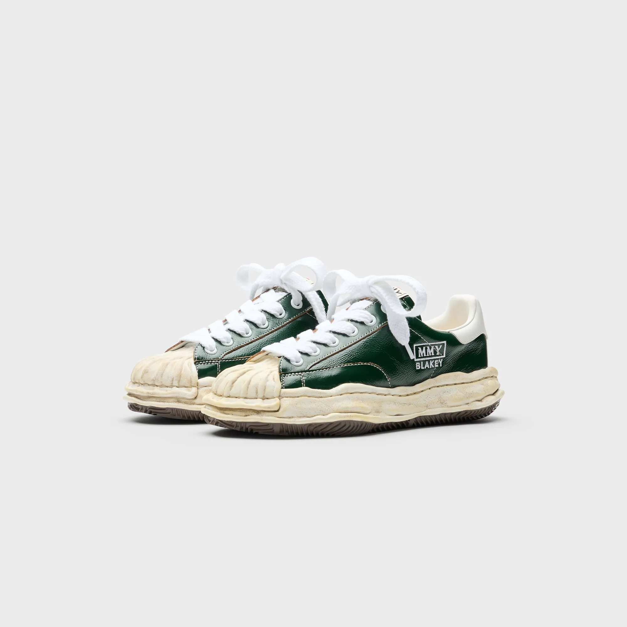 Exclusive Deal Mihara Yasuhiro Blakey Original Sole Wrinkled Leather Low Top Sneaker - Green