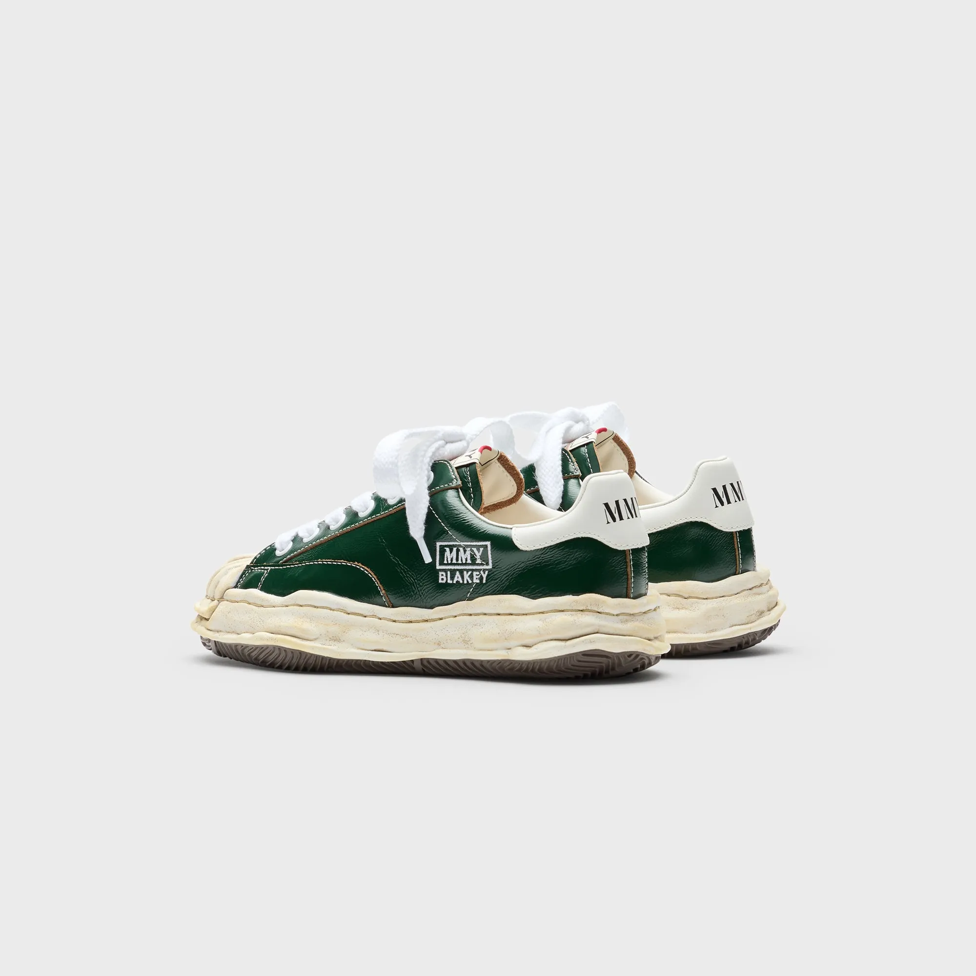 Special Offer Mihara Yasuhiro Blakey Original Sole Wrinkled Leather Low Top Sneaker - Green