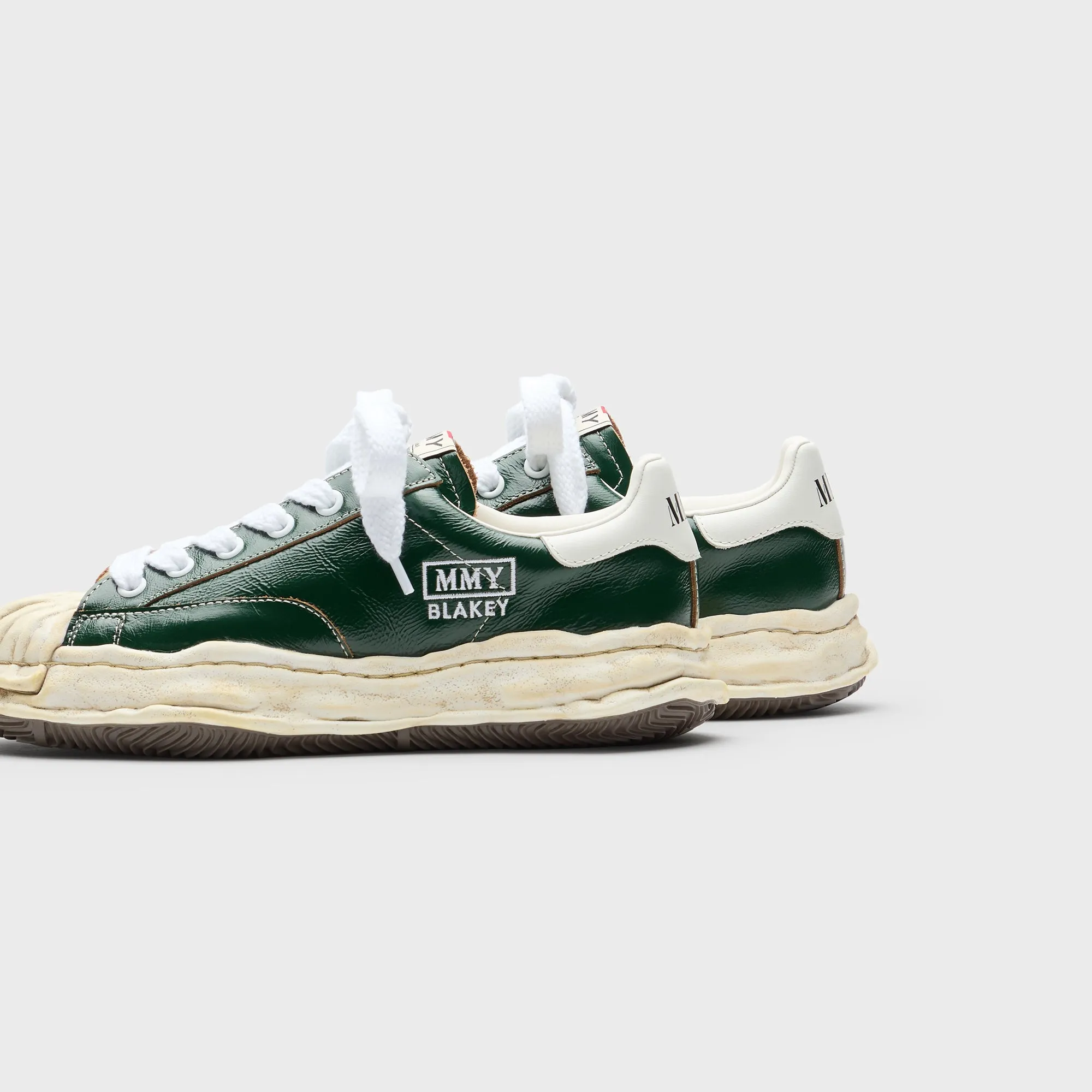 Mihara Yasuhiro Blakey Original Sole Wrinkled Leather Low Top Sneaker - Green Walk with Purpose Stay in Motion