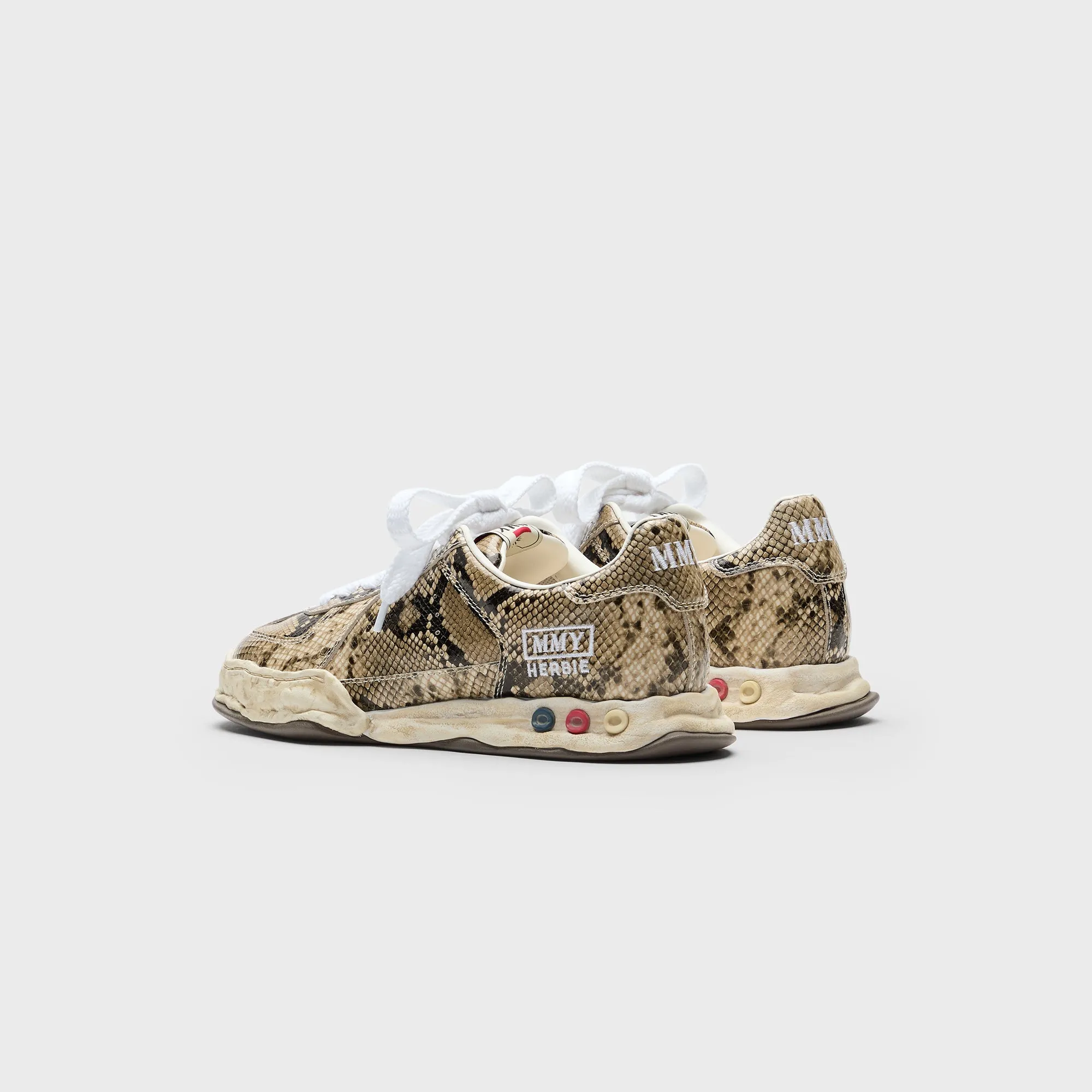 Budget Friendly Mihara Yasuhiro Herbie Original Sole Printed Python Leather Low Top Sneaker - Natural