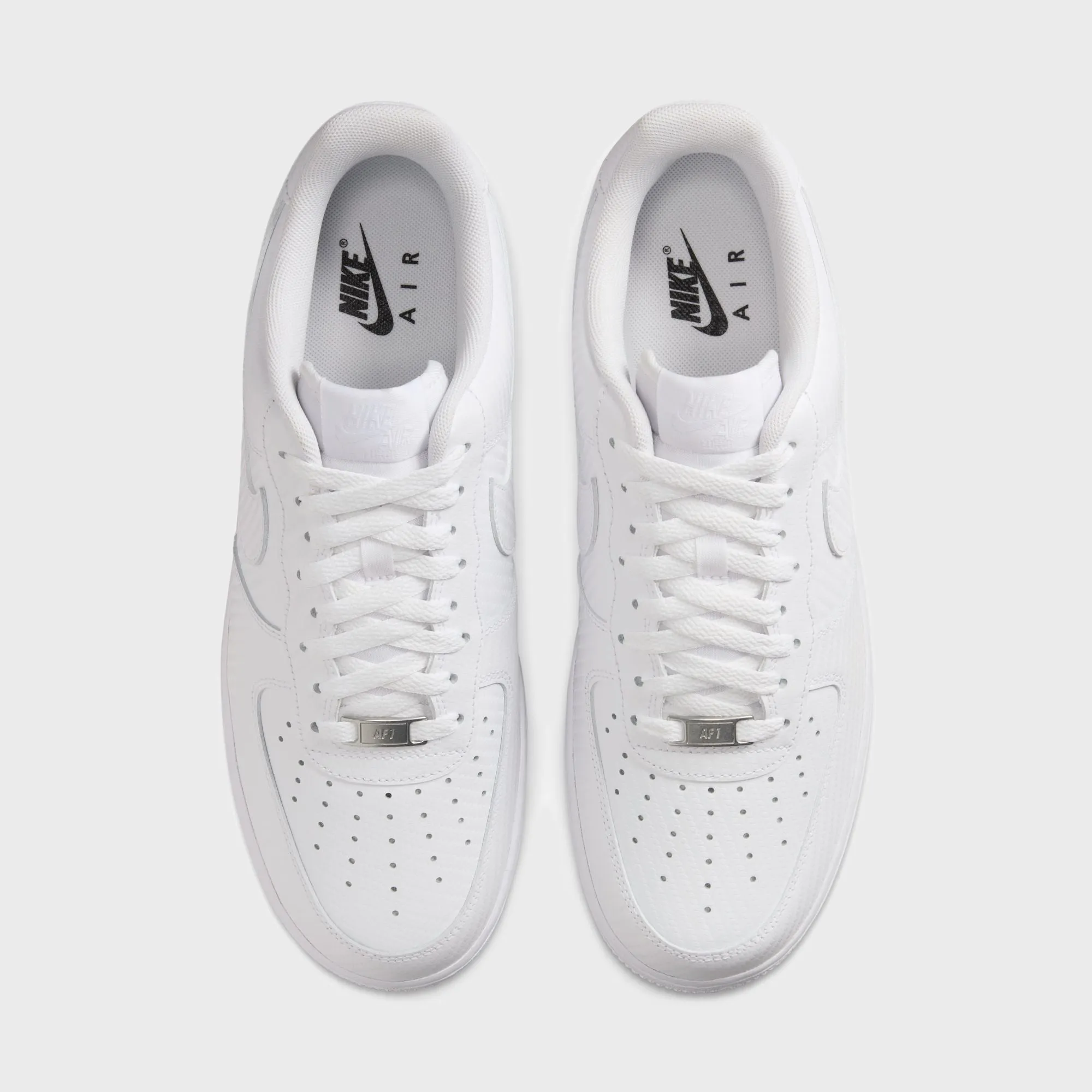 Nike Air Force 1 '07 Lv8 - Carbon Fiber White / White Treaded Sole Branded Slippers
