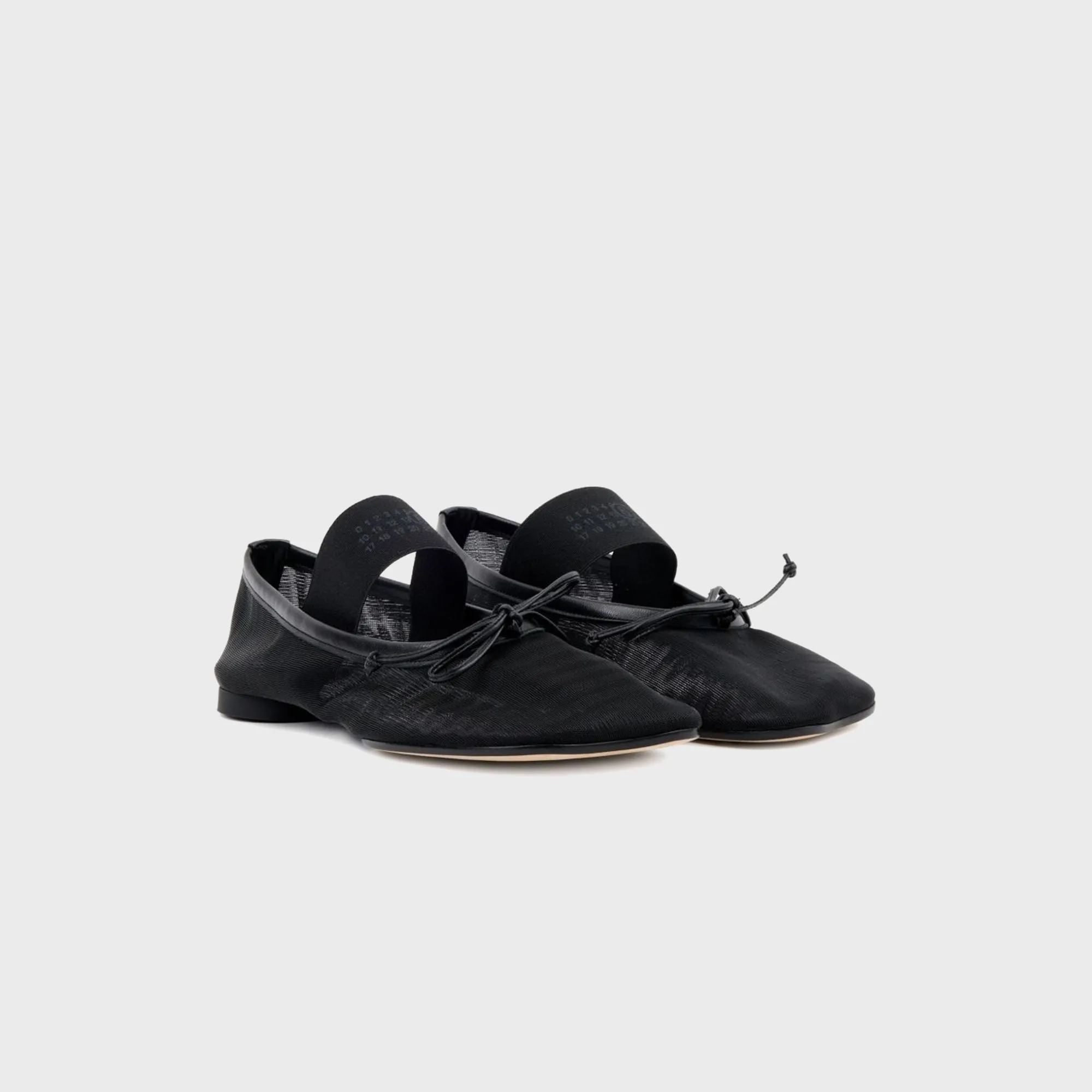 Mm6 Maison Margiela Anatomic Numeric Ballerina - Black Comfortable Strapping