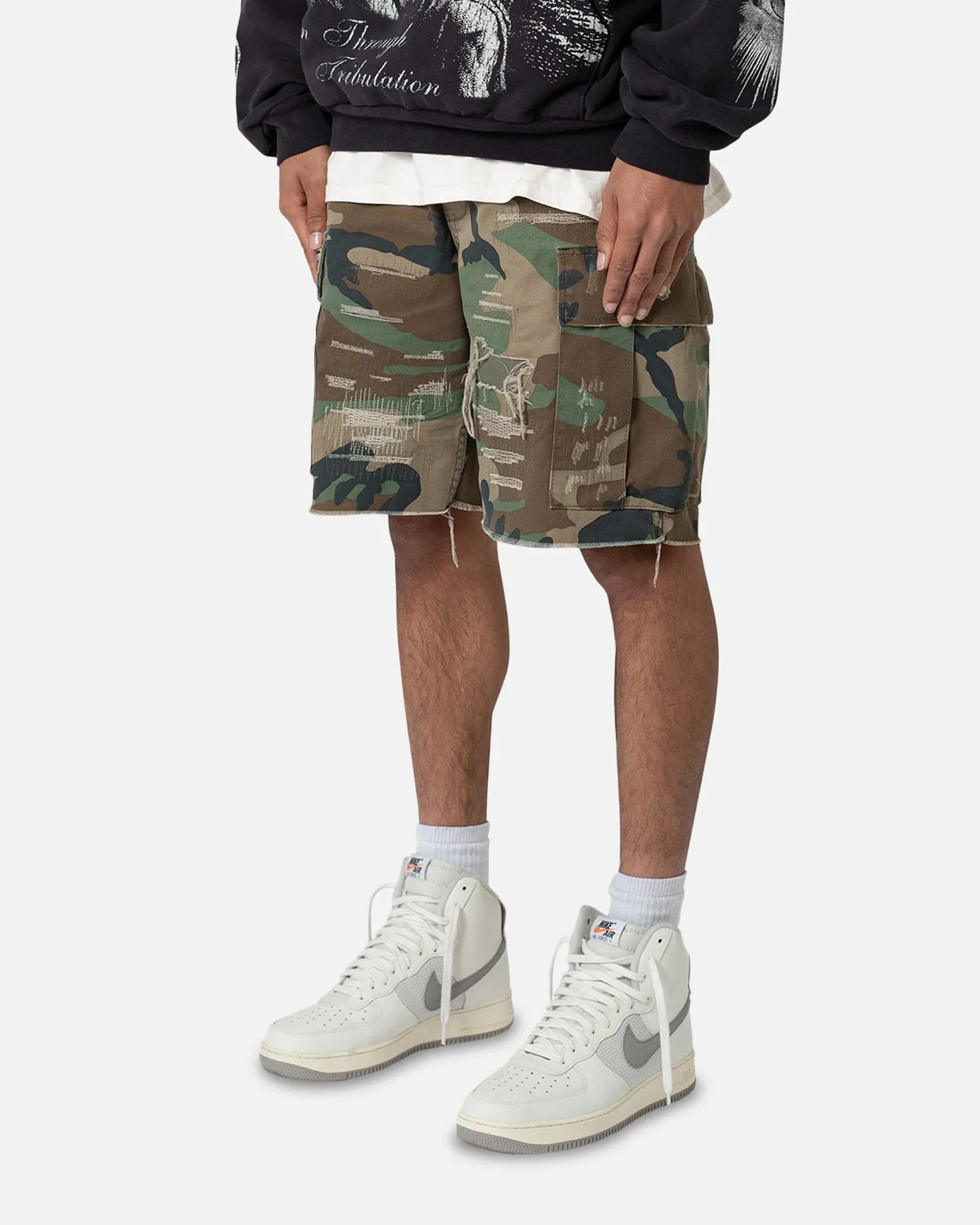 MNML Shorts Cargo Camouflage Usés