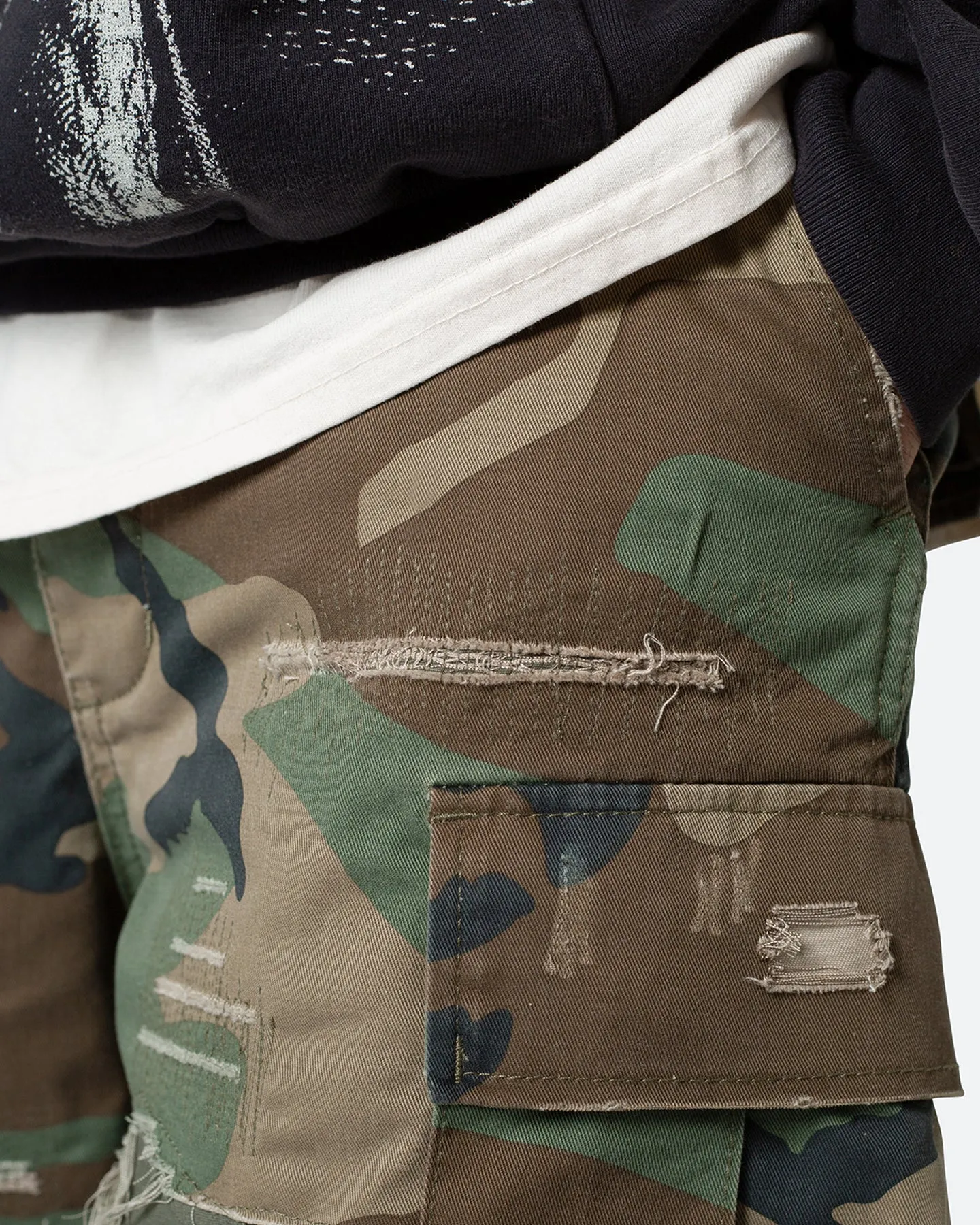 MNML Shorts Cargo Camouflage Usés