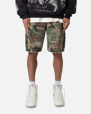 MNML Shorts Cargo Camouflage Usés
