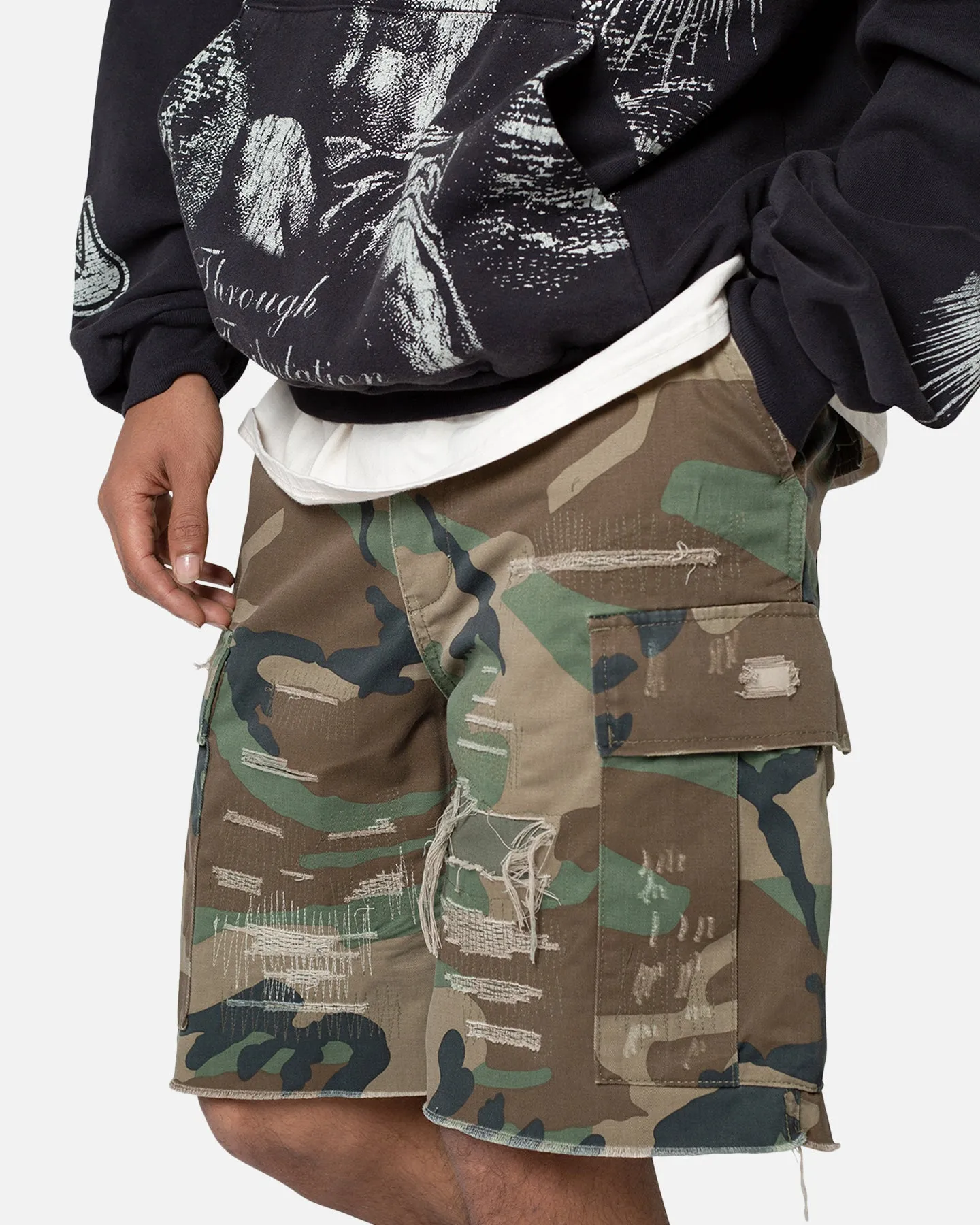 MNML Shorts Cargo Camouflage Usés