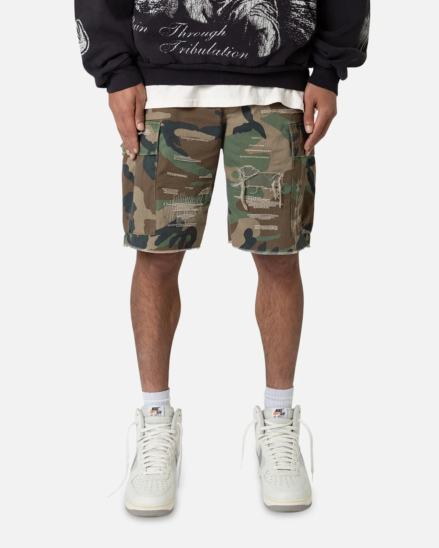MNML Shorts Cargo Camouflage Usés