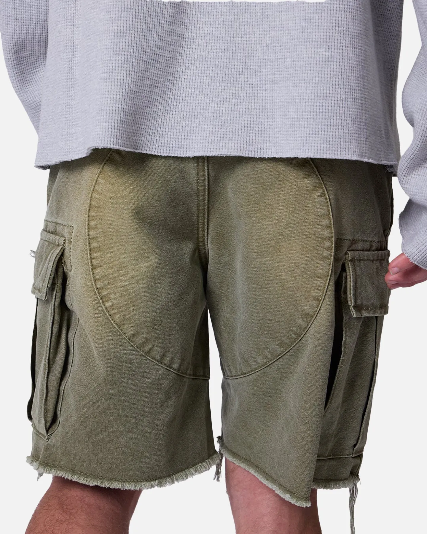 MNML Shorts Cargo Délavés Olive
