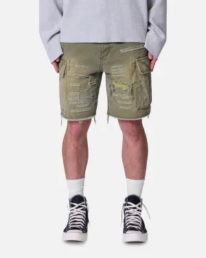 MNML Shorts Cargo Délavés Olive