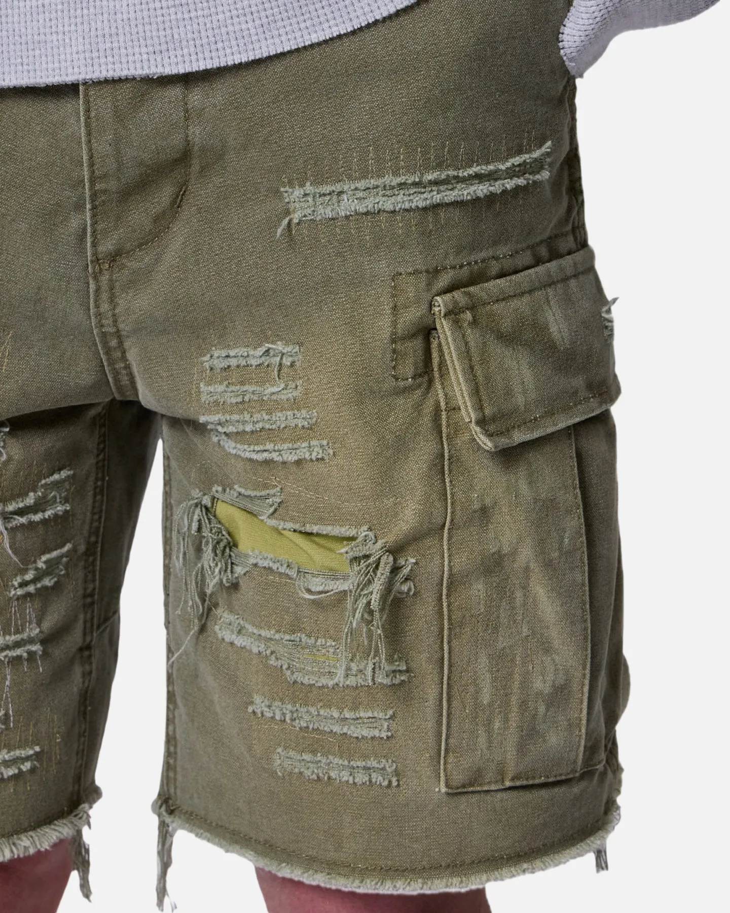 MNML Shorts Cargo Délavés Olive