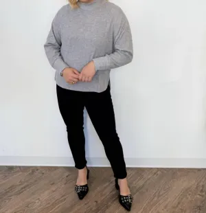 Pull col montant en cendré