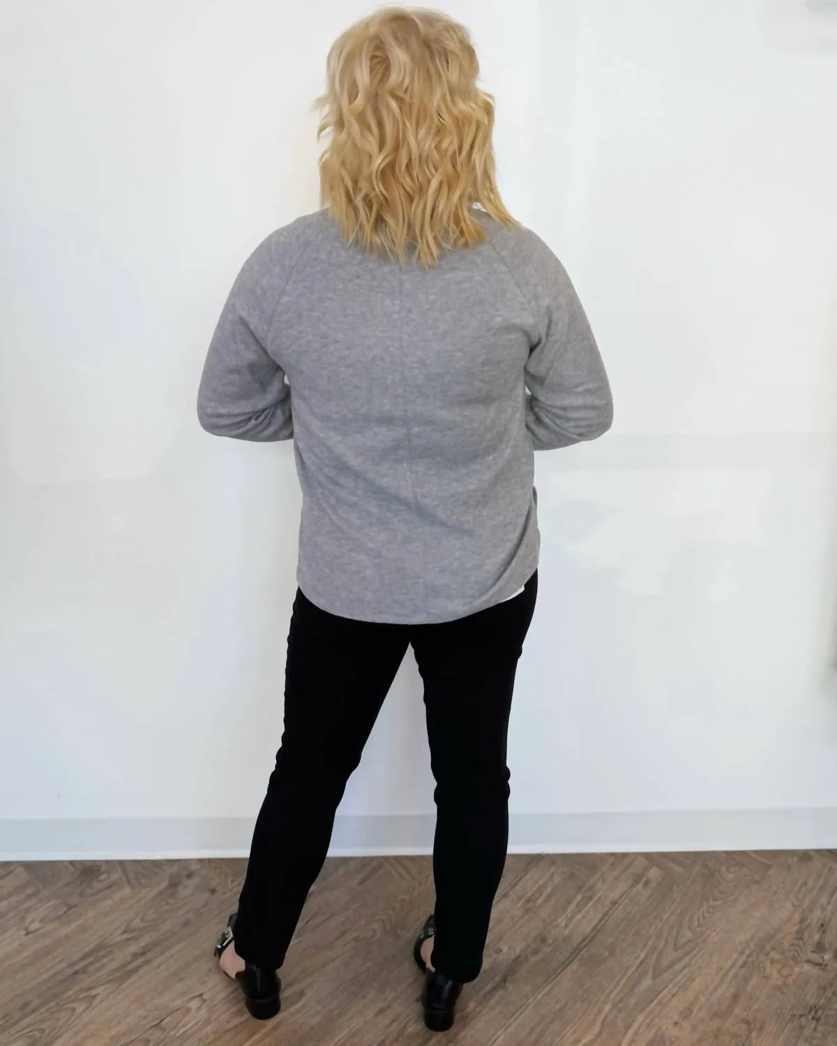Pull col montant en cendré