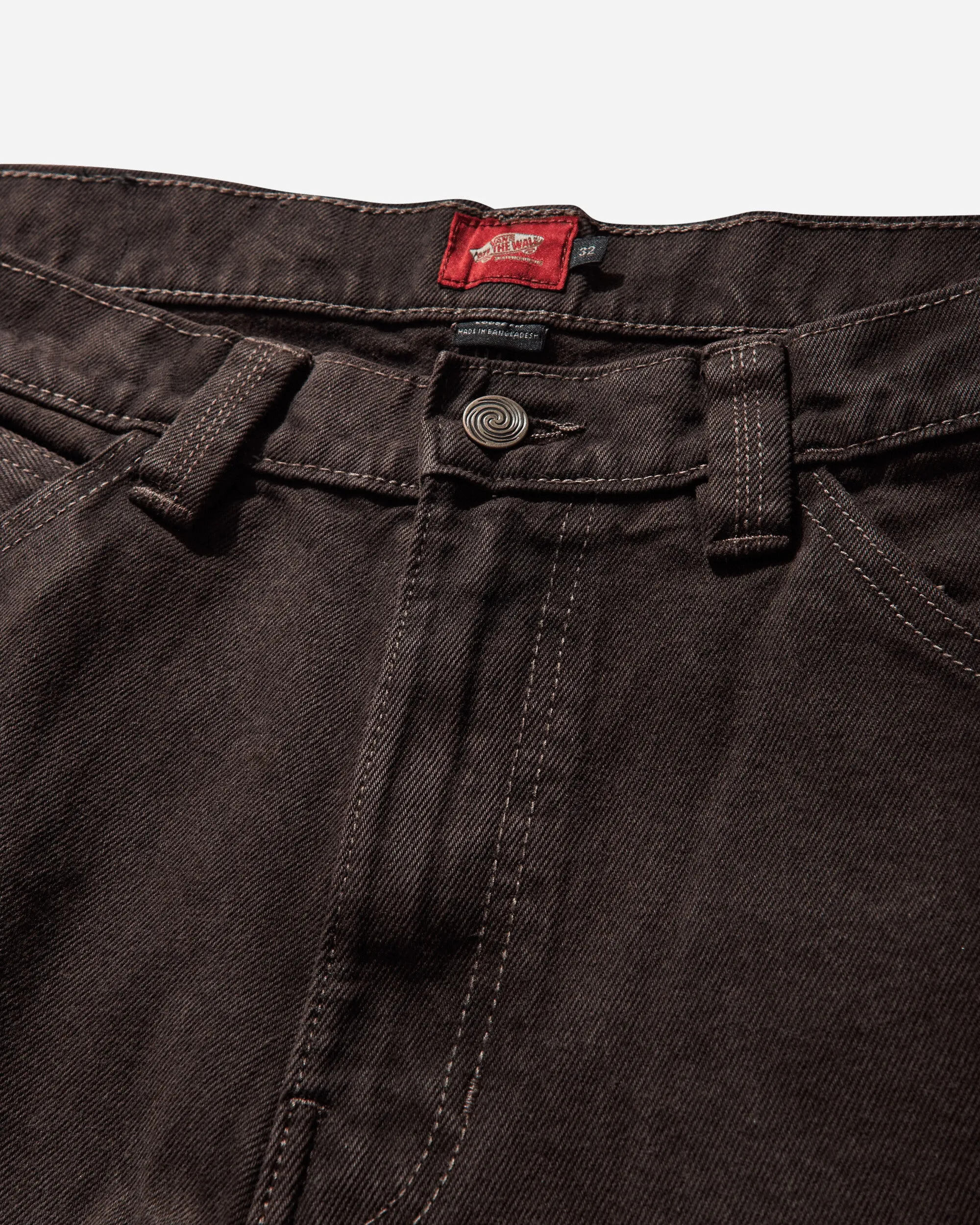 Men'S Skate Check 5-Pocket Loose Denim Pants After Dark Comfortable Back Width Beaded Finish