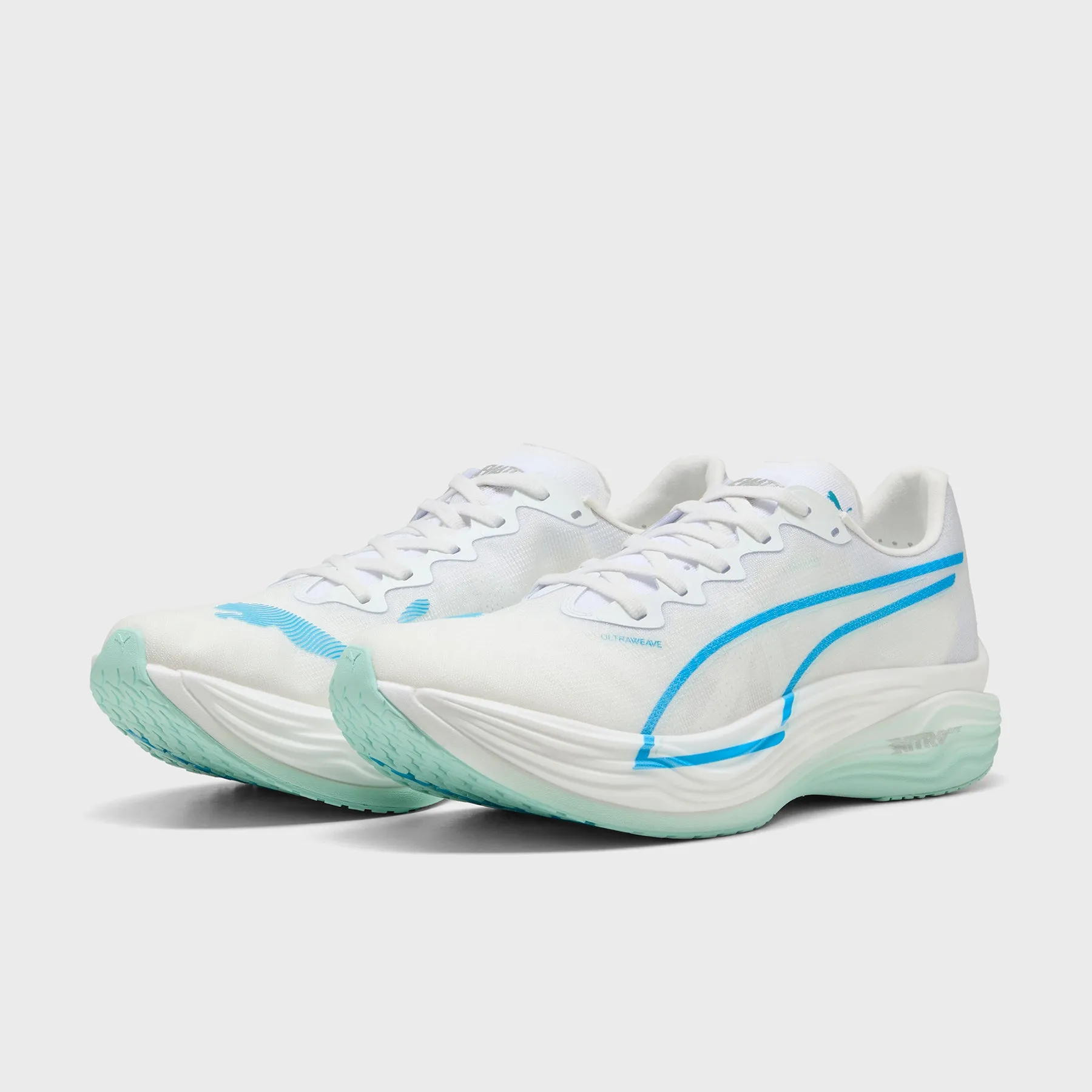 Sports Function Slip-On Ballet Flats With EVA Puma - Deviate Nitro Elite 3 - Men'S - White-Speed Blue