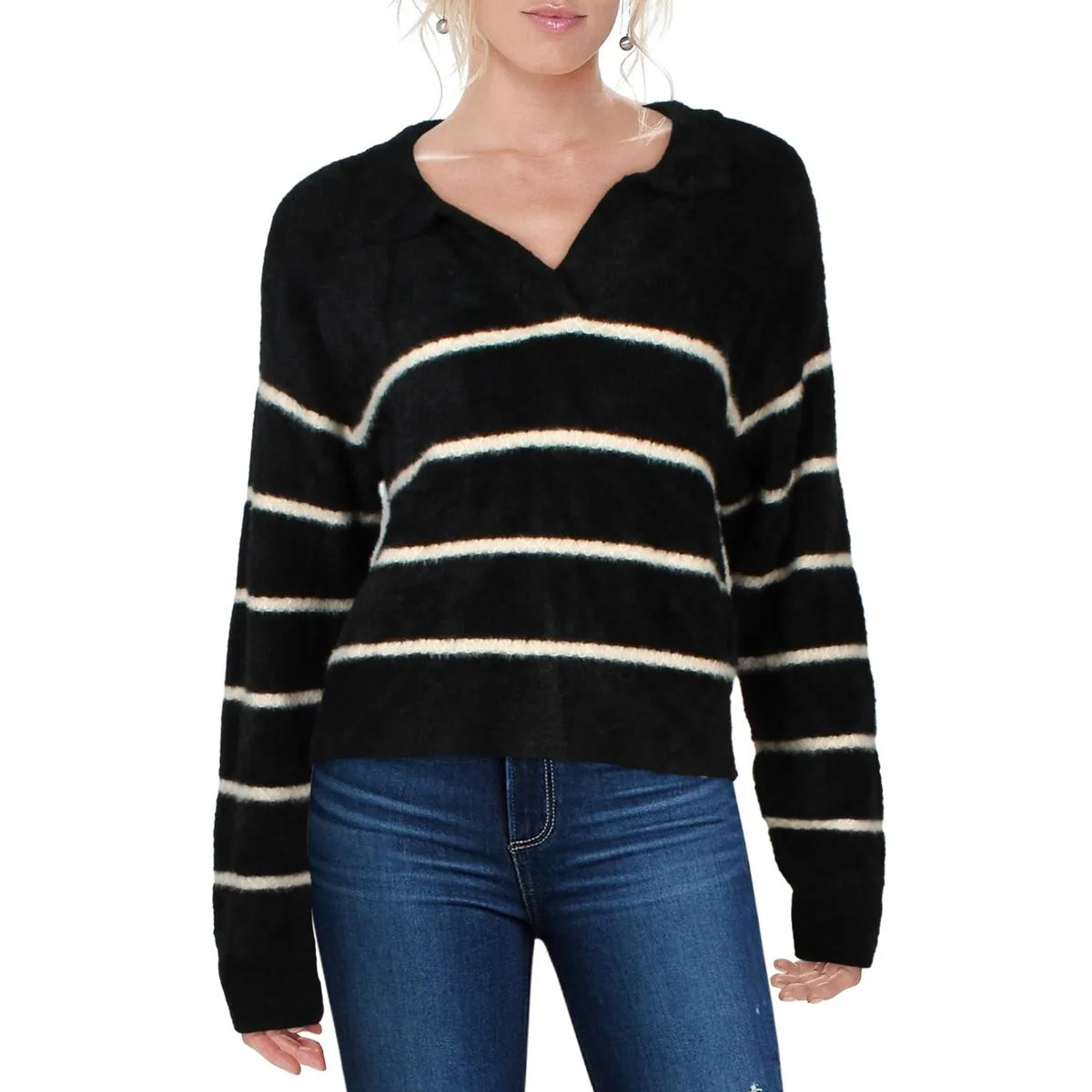 Pull en polaire rayé pour femme Monique
